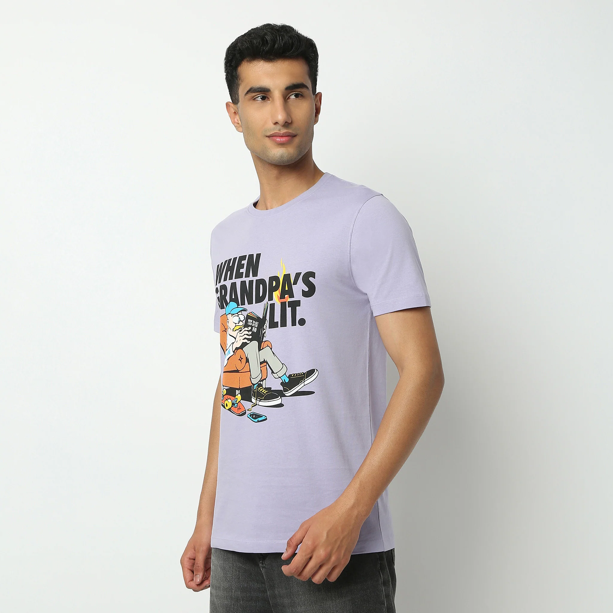 Crew Neck Half Sleeve Graphitee T-Shirt - Image 5