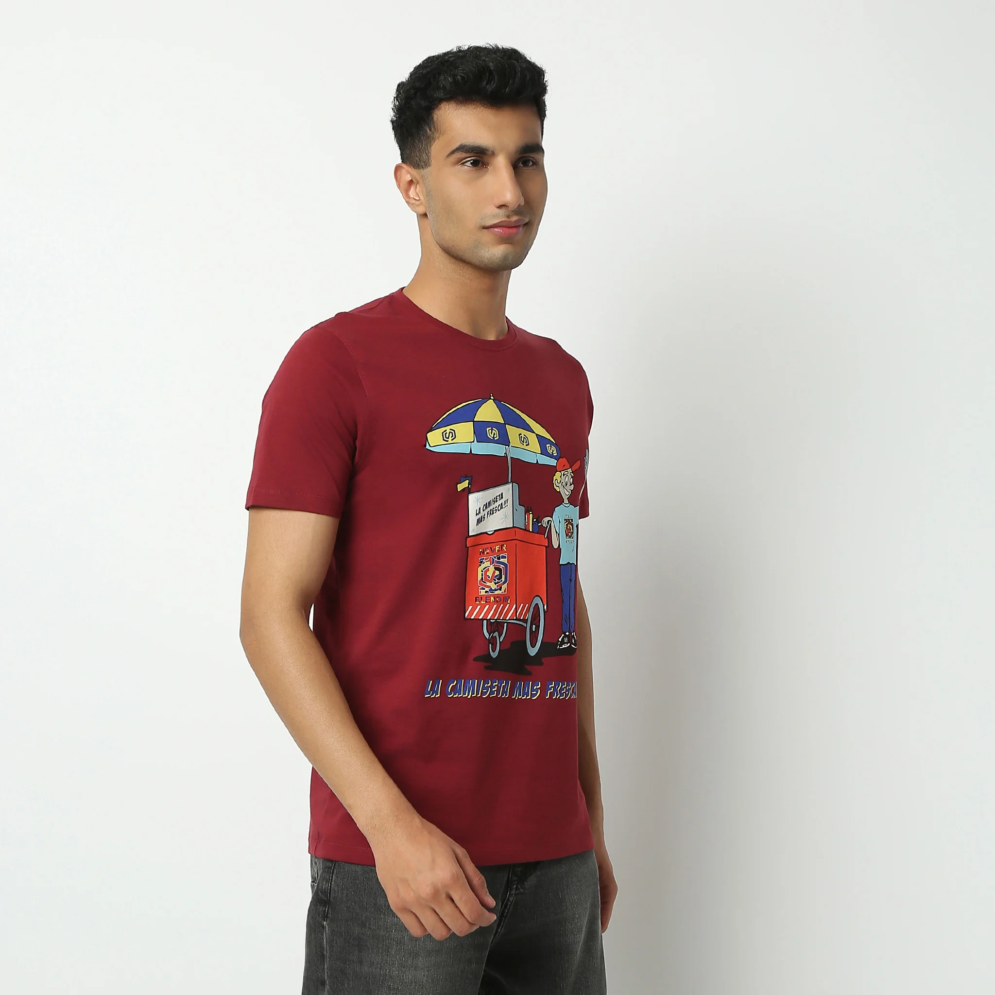 Crew Neck Half Sleeve Graphitee T-Shirt - Image 5