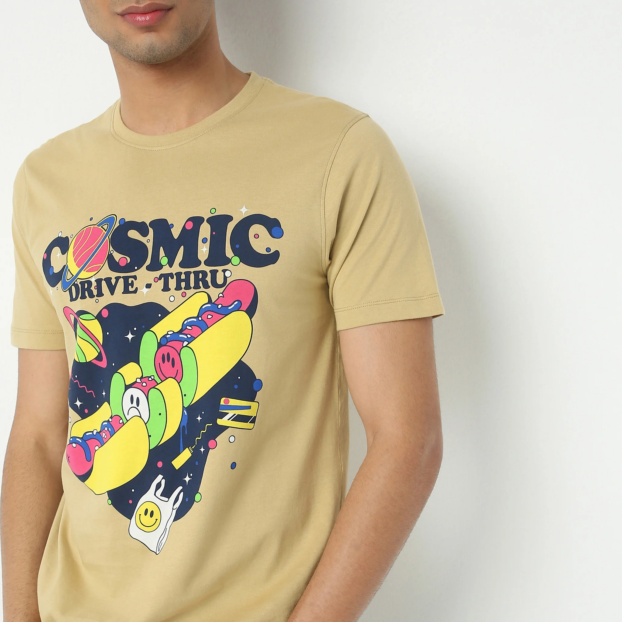 Crew Neck Graphic Slogan T-Shirt - Image 5