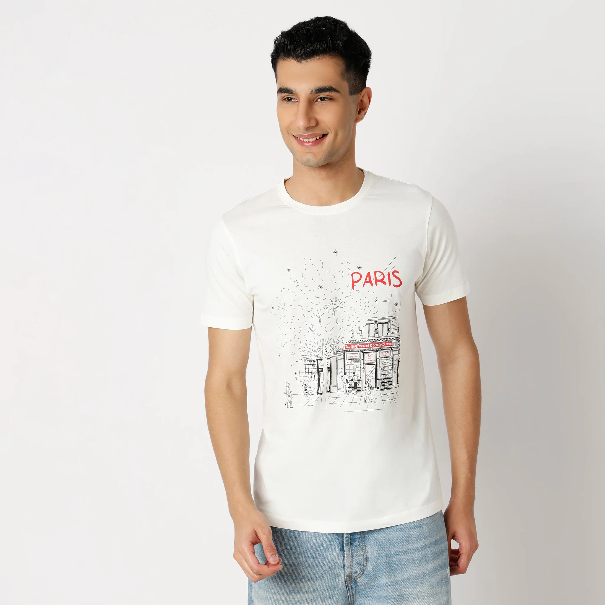 Graphitee Crew Neck Half Sleeve T-Shirt - Image 2
