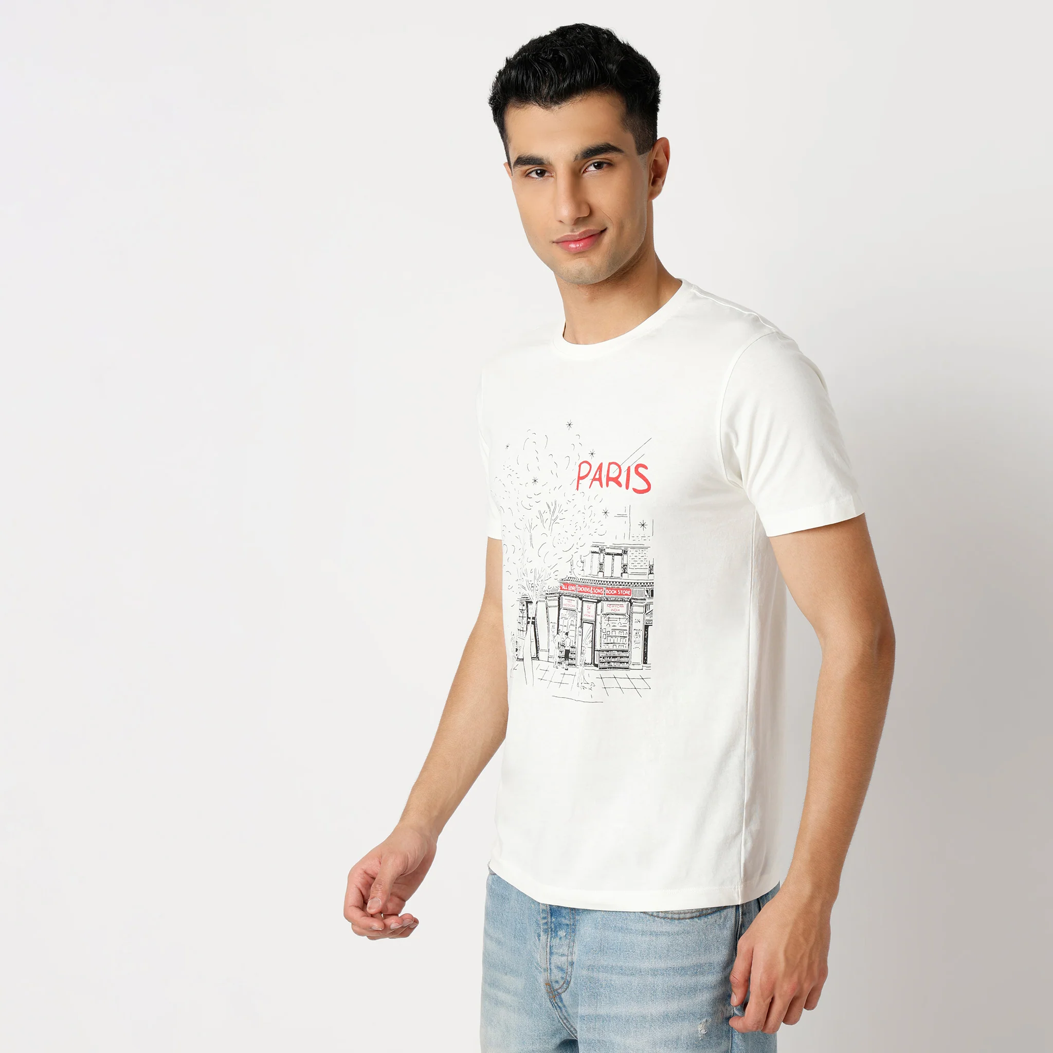 Graphitee Crew Neck Half Sleeve T-Shirt - Image 4