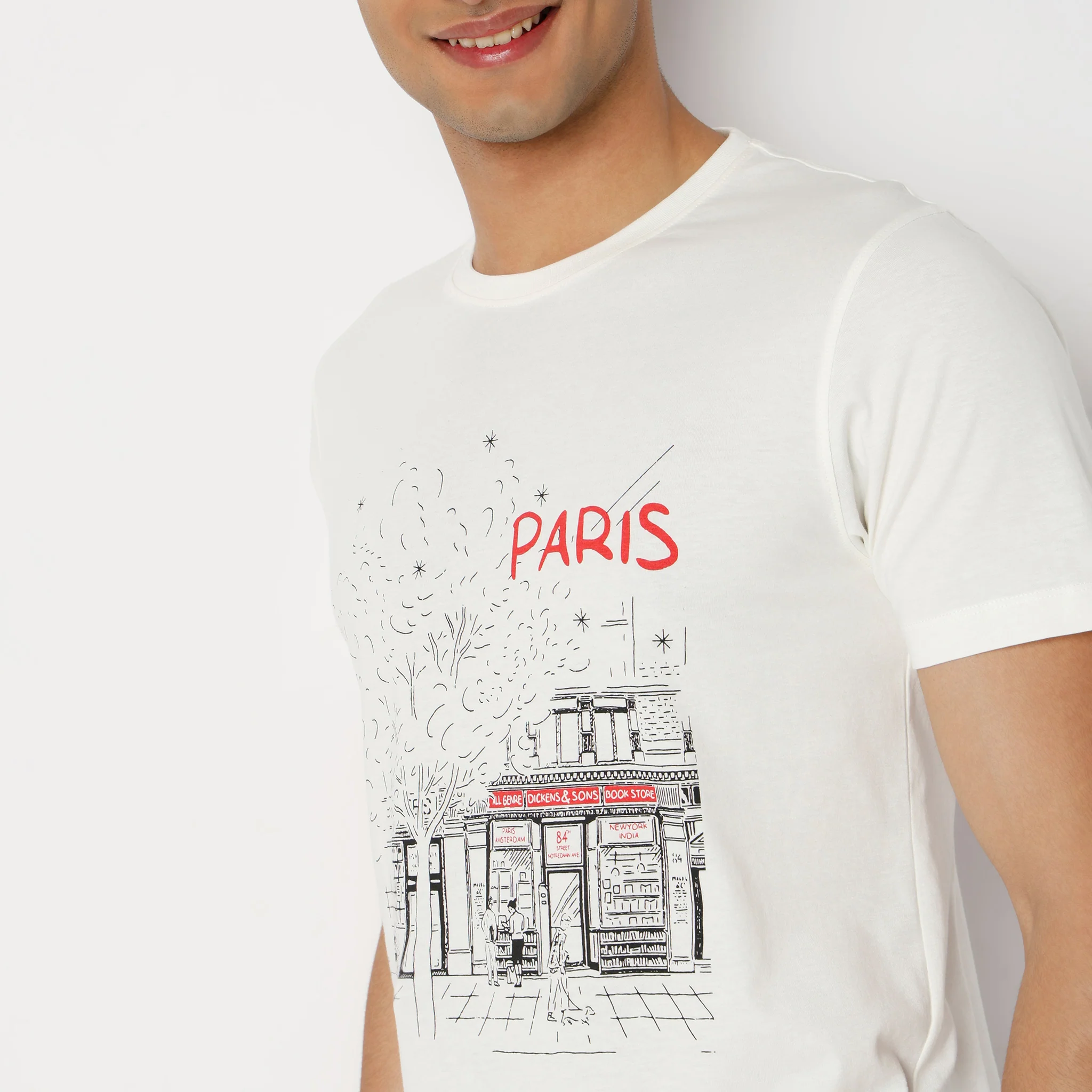 Graphitee Crew Neck Half Sleeve T-Shirt - Image 5
