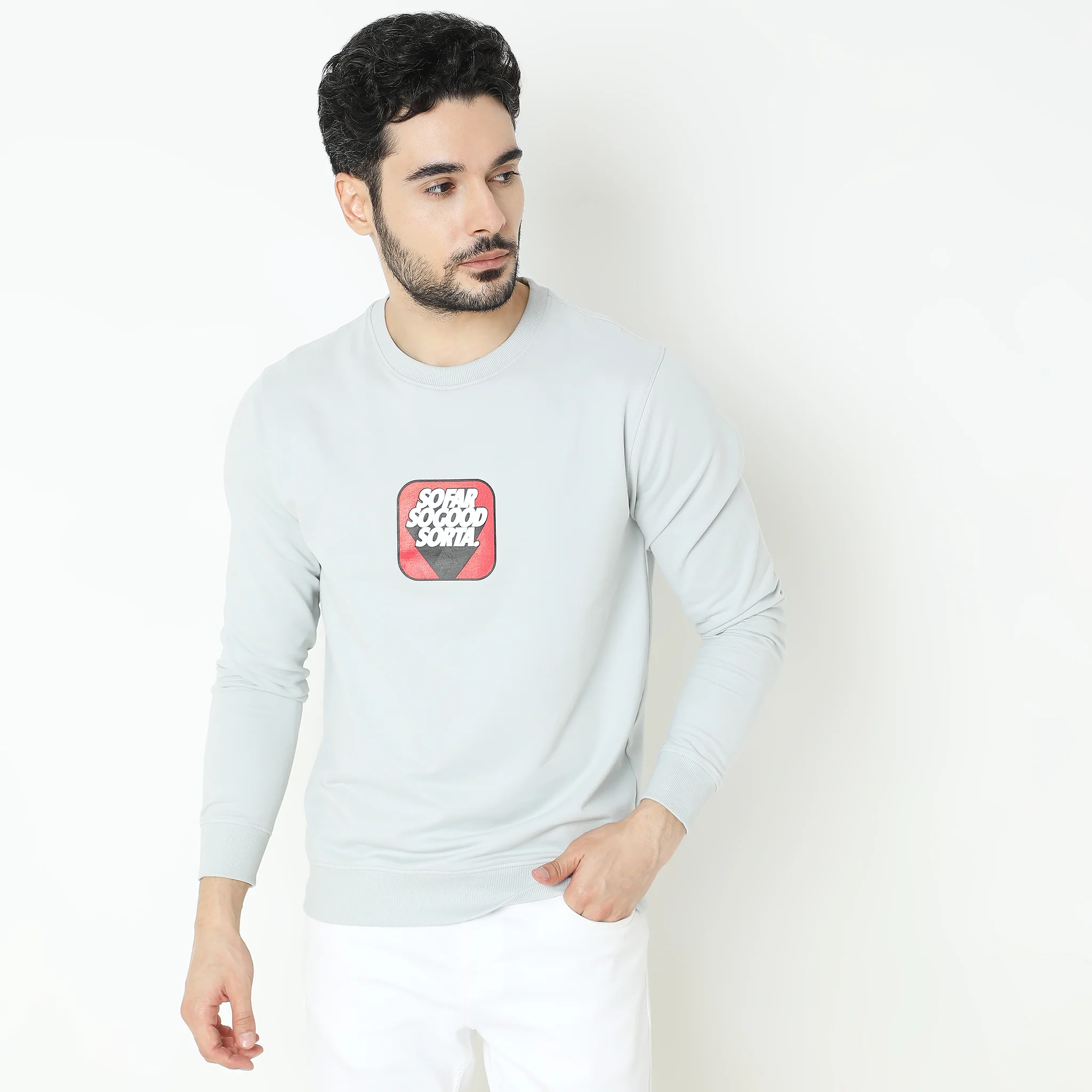 Knitted Graphic Sweat Tee - Image 2