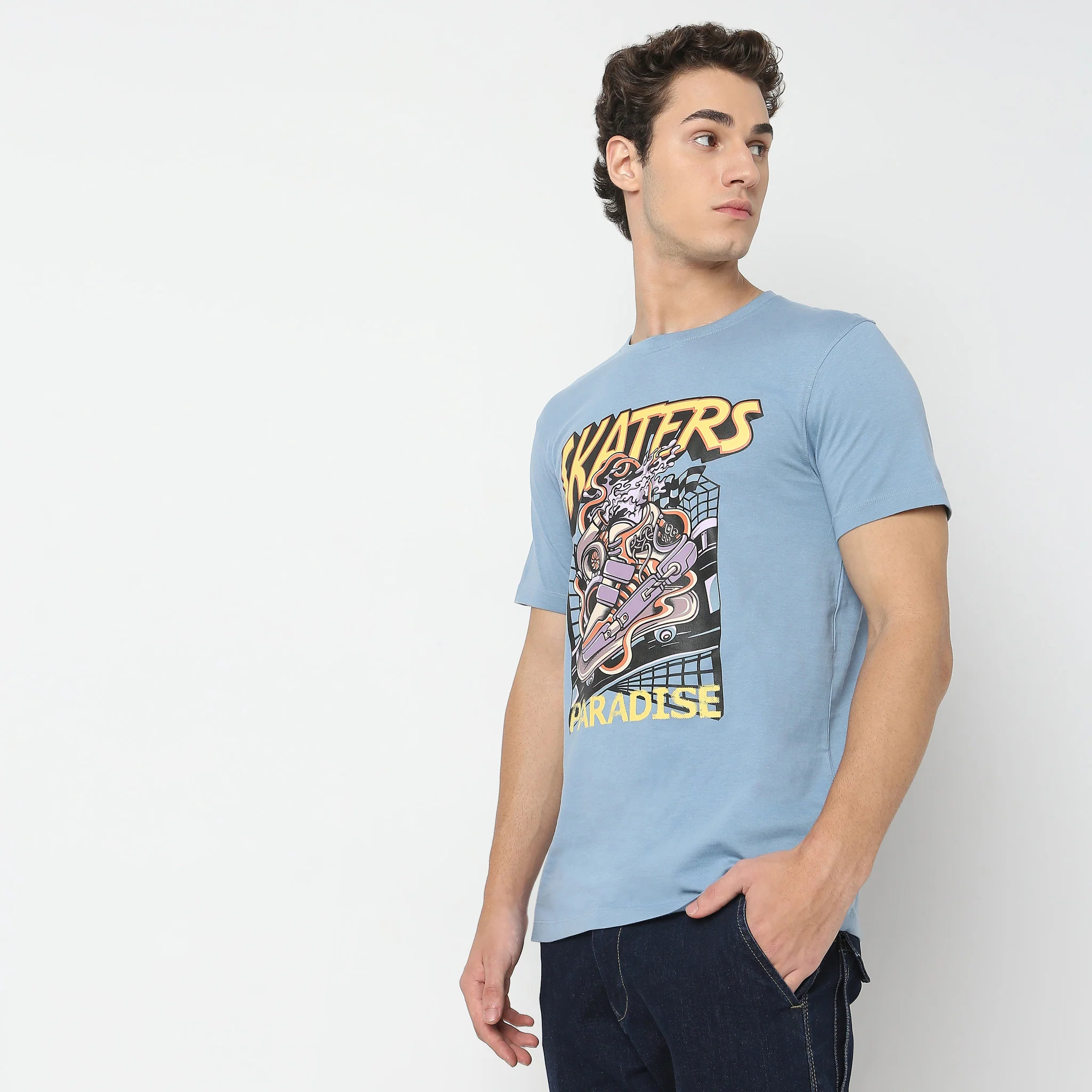 Large Graphic Tees - Cotton Jersey Regular Fit T-Shirt - Image 4