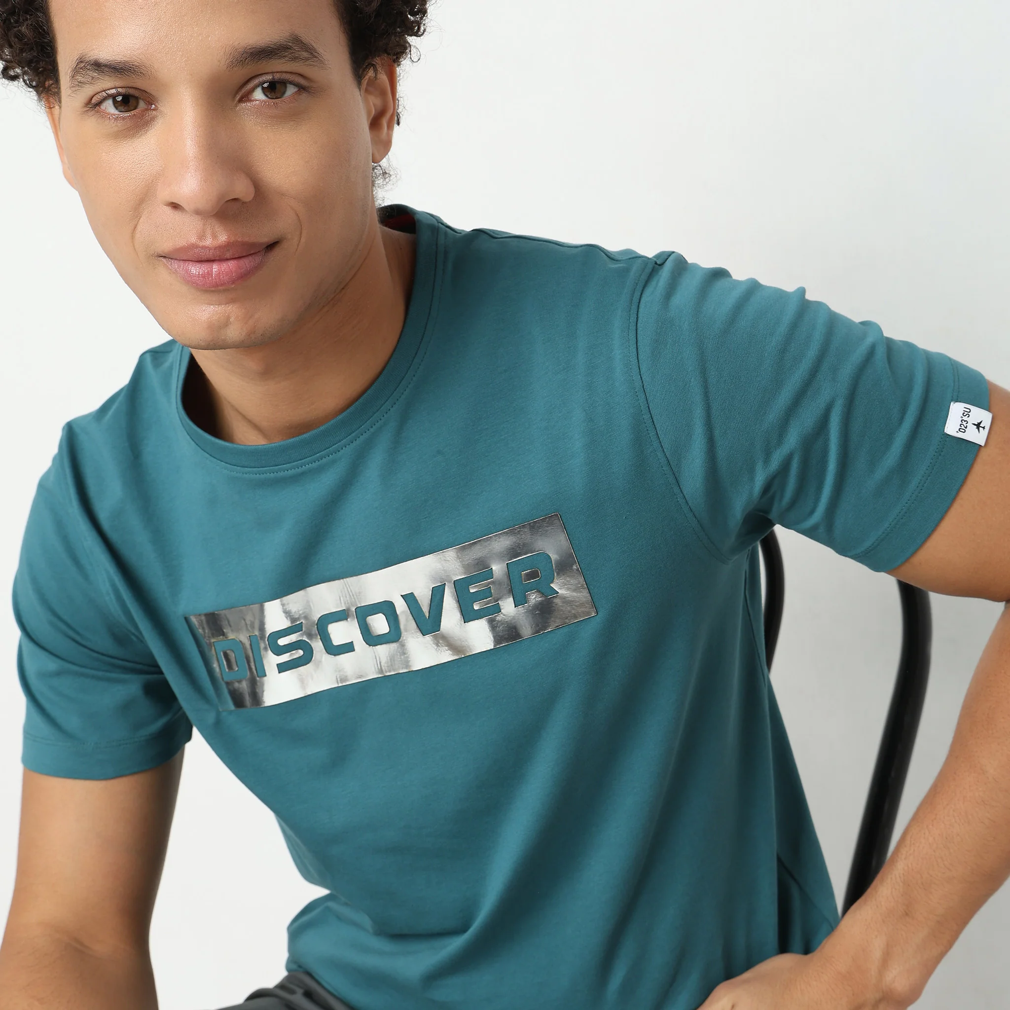 Three 3 Dimension Reflective Graphic In Cotton Stretch Jersey - Regular Fit T-Shirt - Image 10
