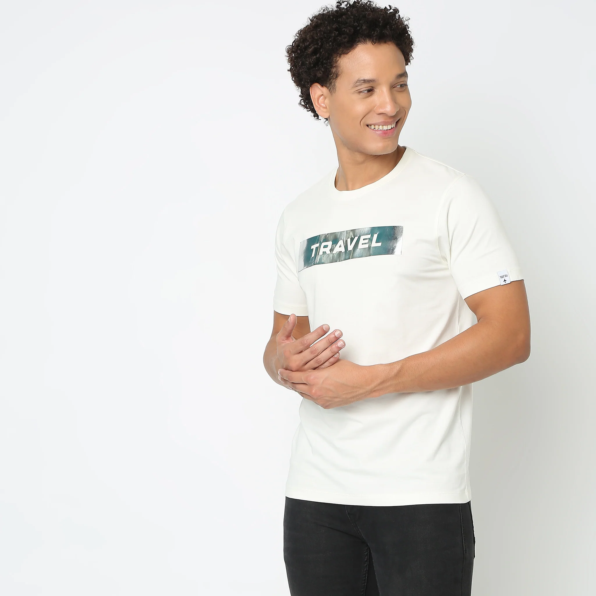 Three 3 Dimension Reflective Graphic In Cotton Stretch Jersey - Regular Fit T-Shirt - Image 14
