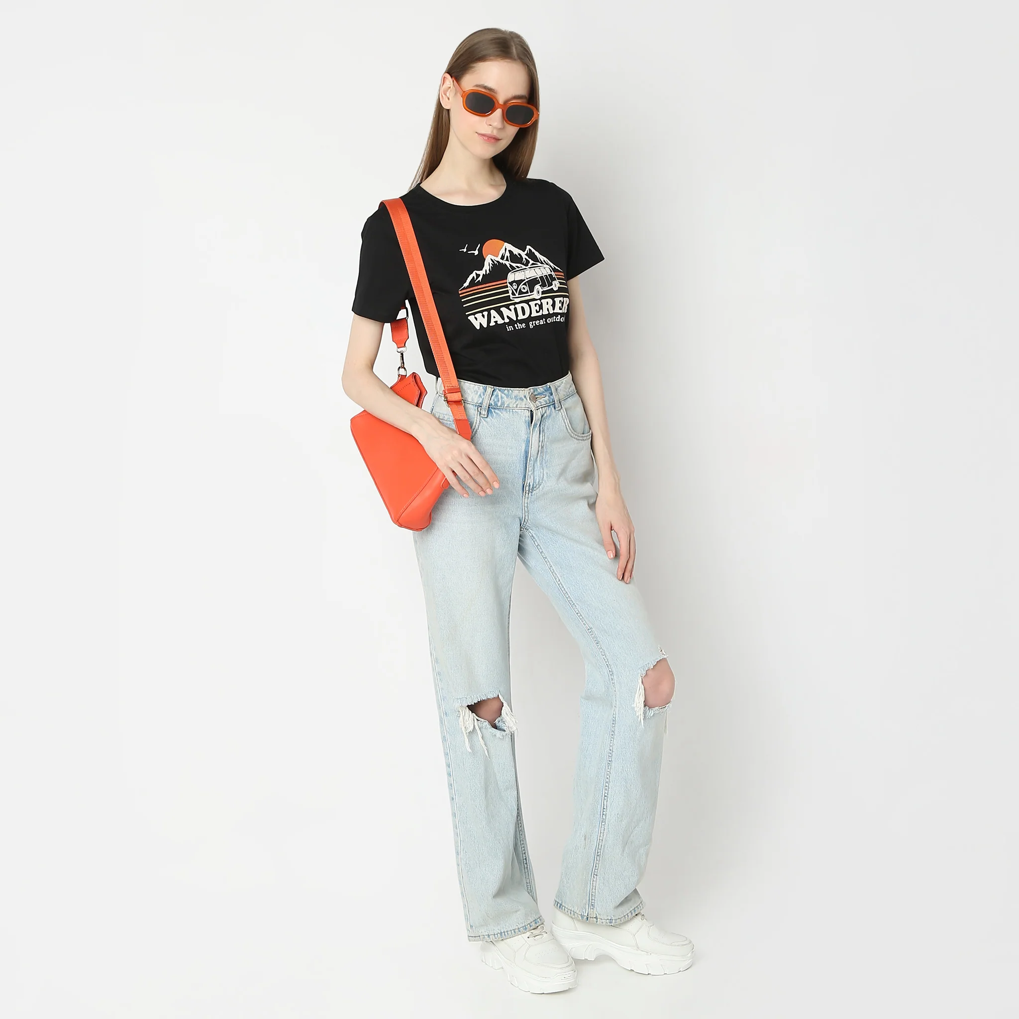 Cotton Knitted Graphic T-Shirt