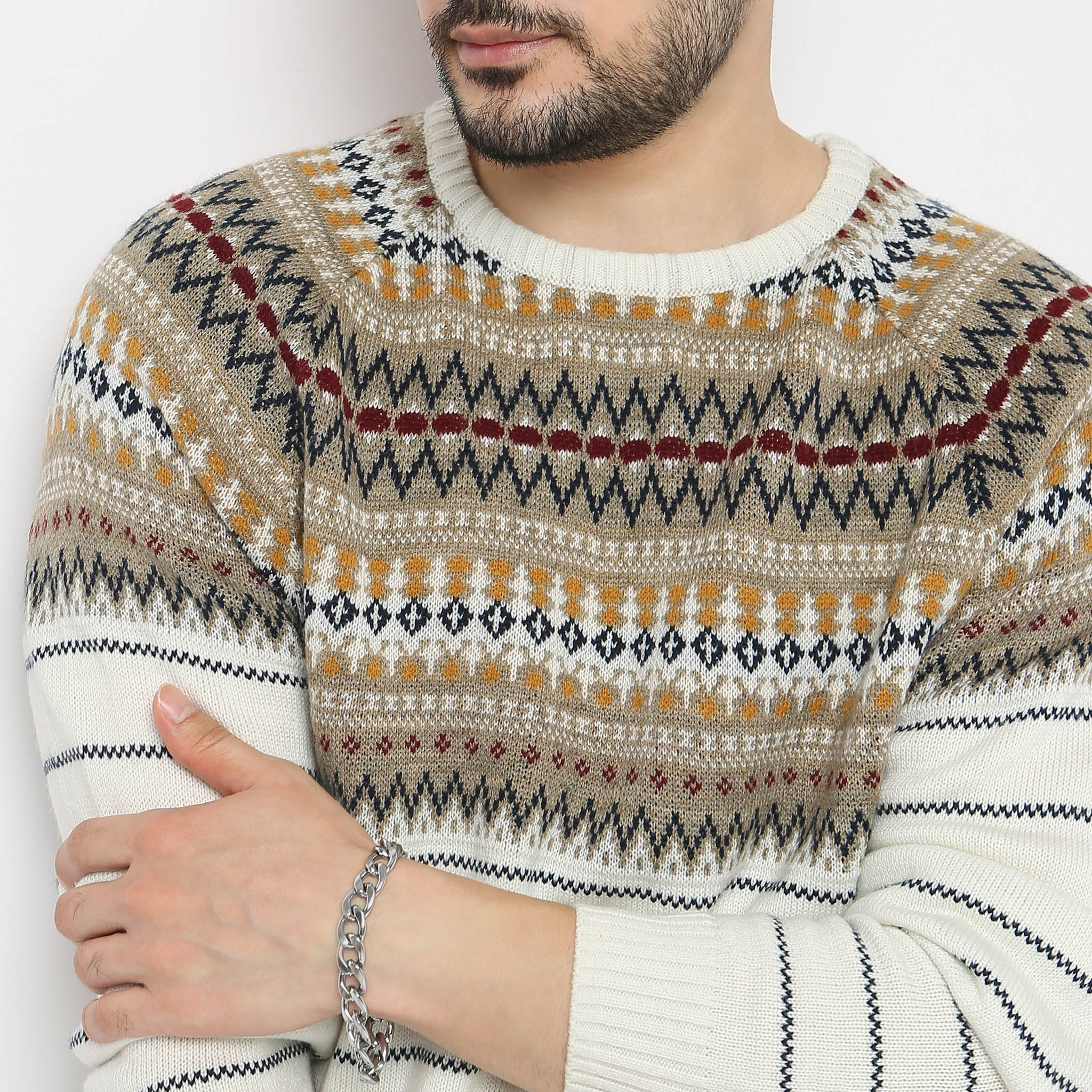 Regular Fit Jacquard Sweater - Image 4