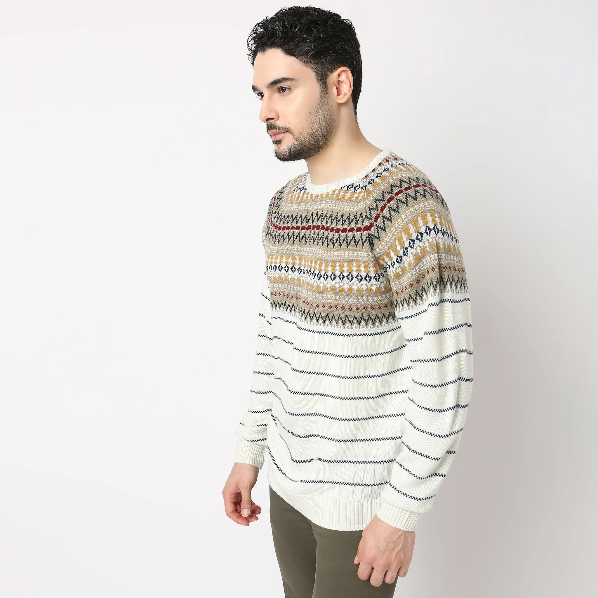 Regular Fit Jacquard Sweater - Image 5