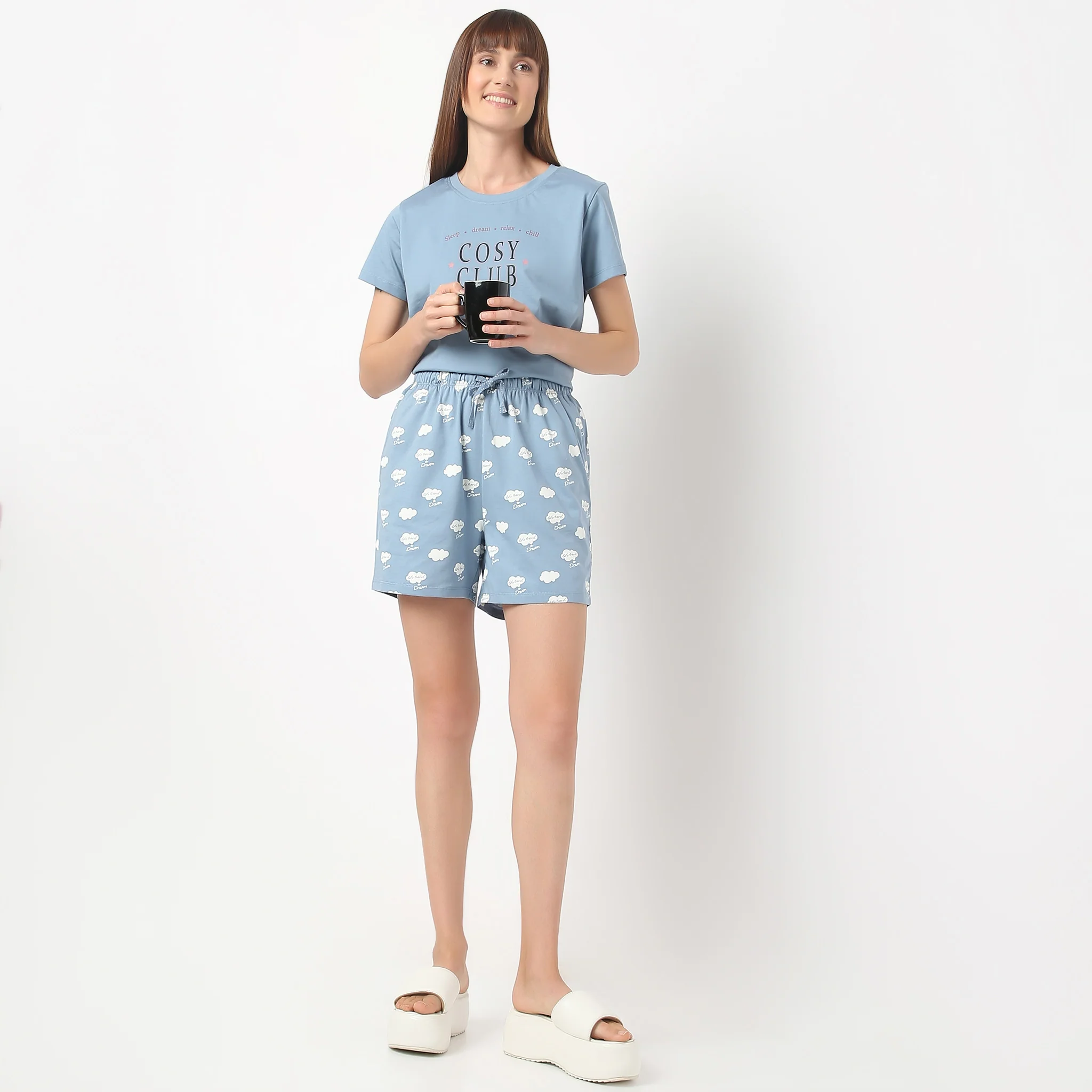 Above Knee Printed Lounge Shorts