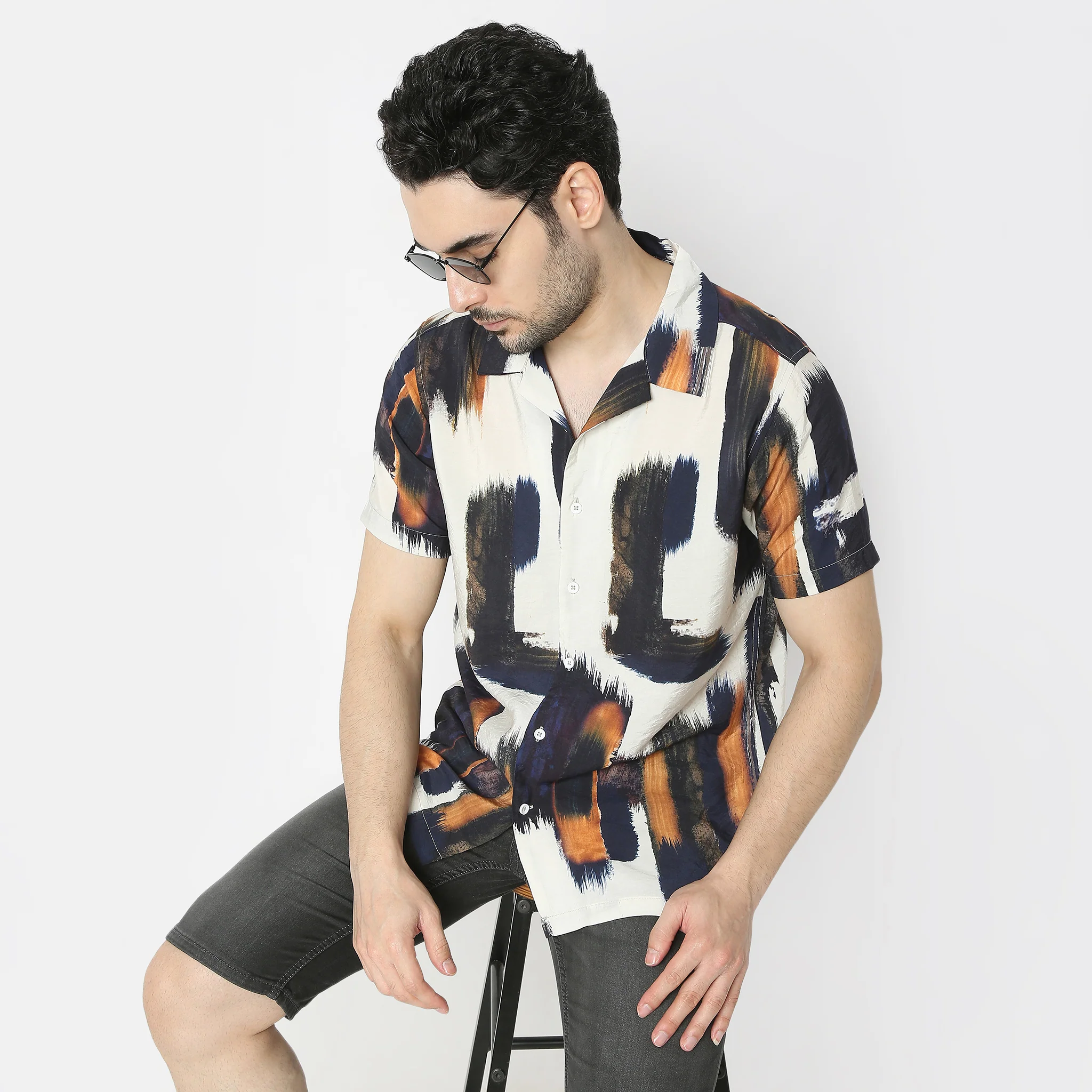Retreatᵉˣ Printed Camp Collar Half Sleeve Shirt - Image 11
