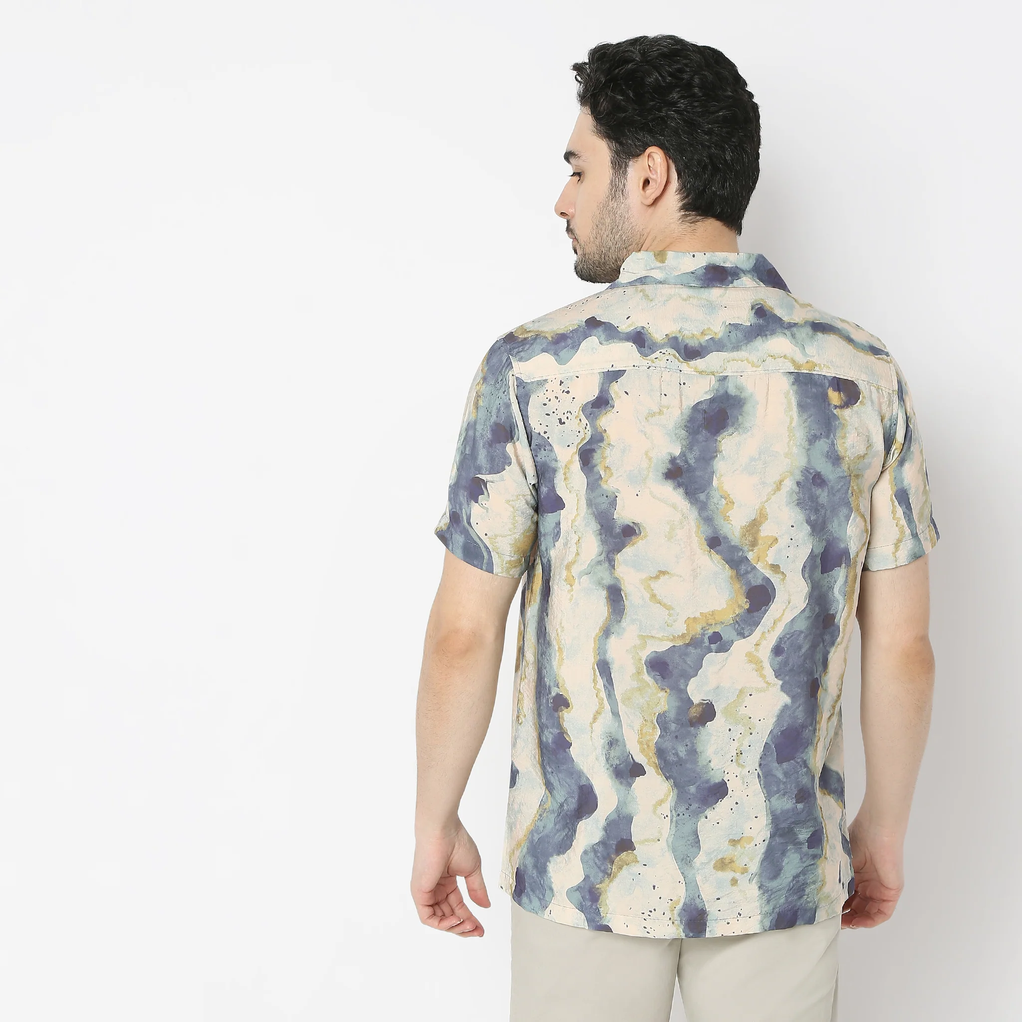 Retreatᵉˣ Printed Camp Collar Half Sleeve Shirt - Image 3