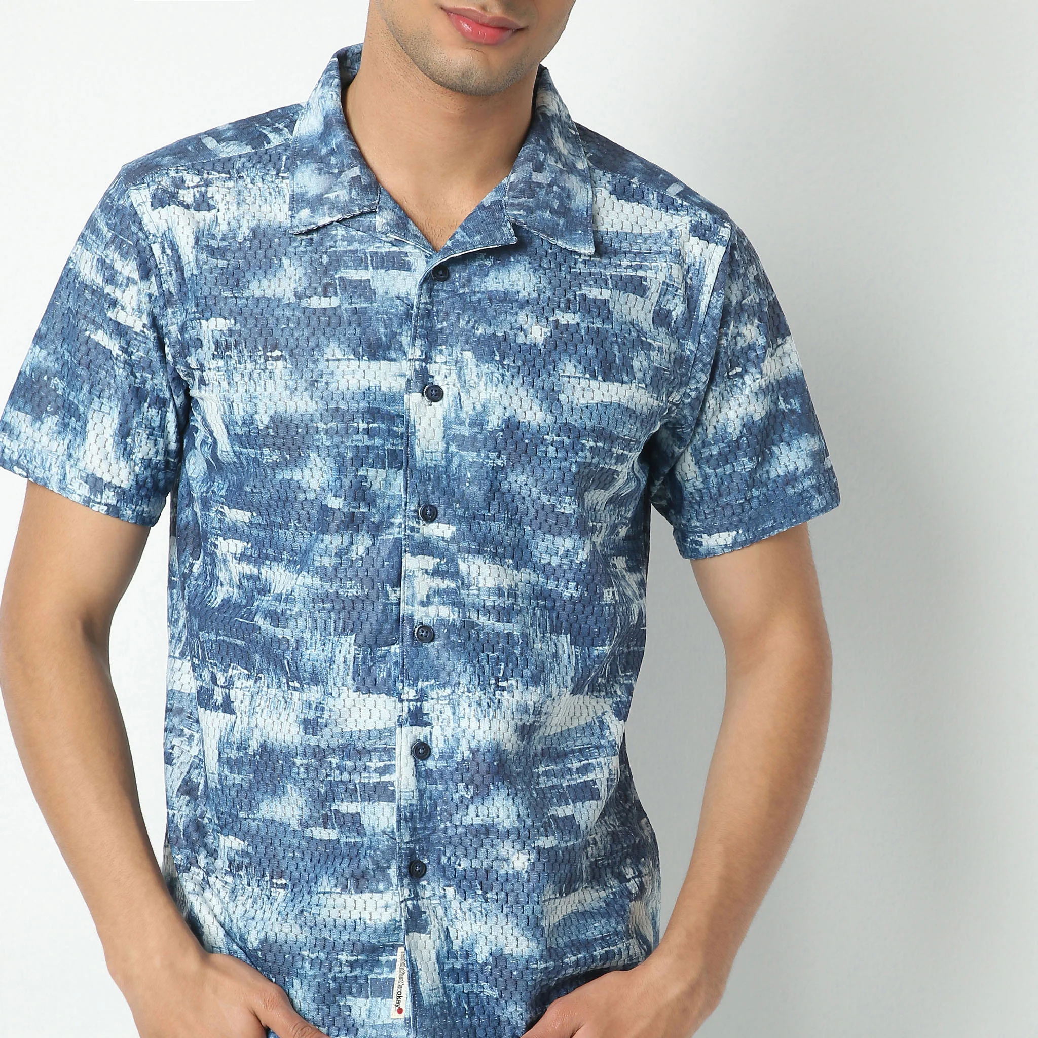 Printed Camp Collar Retreat Half Sleeve Retreat Shirt - Image 4