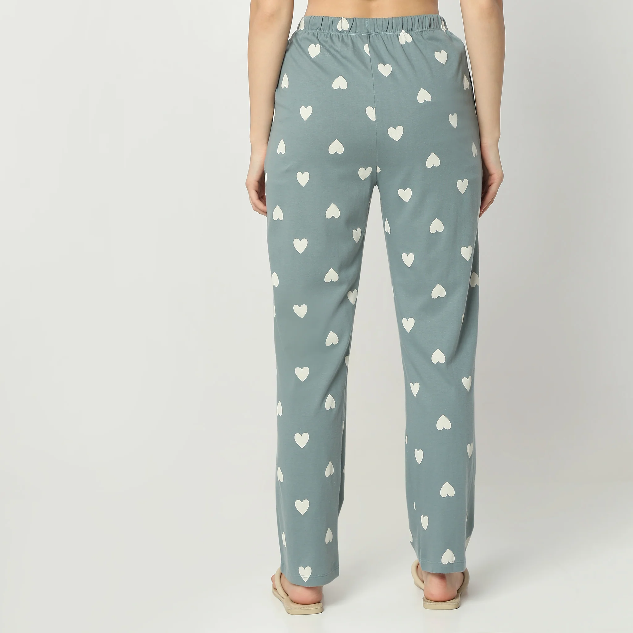 Printed Full Length Mid Rise Lounge Pyjamas - Image 3