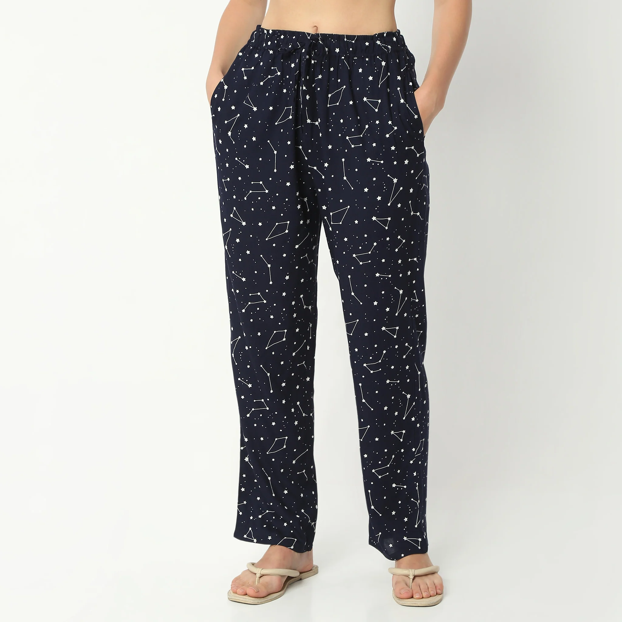 Printed Full Length Mid Rise Lounge Pyjamas - Image 2