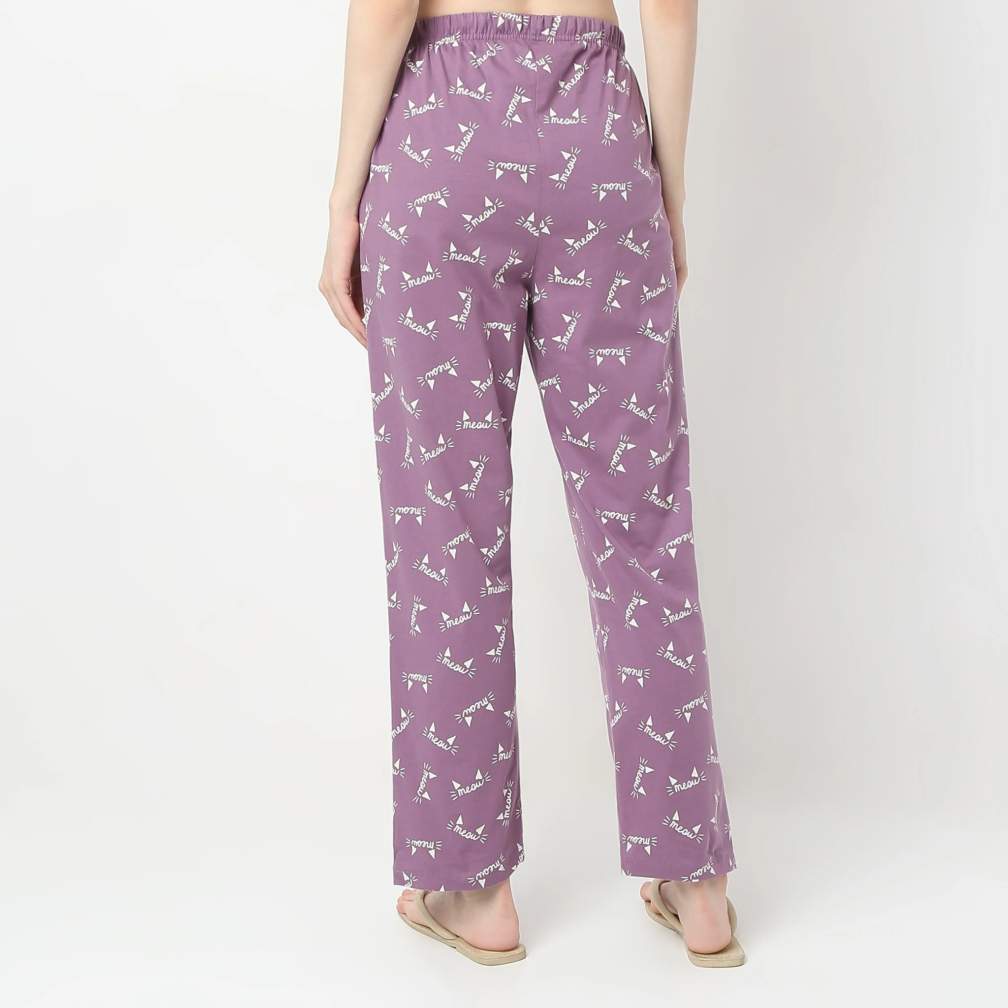 Printed Full Length Straight Animal Core Lounge Pyjamas - Image 3