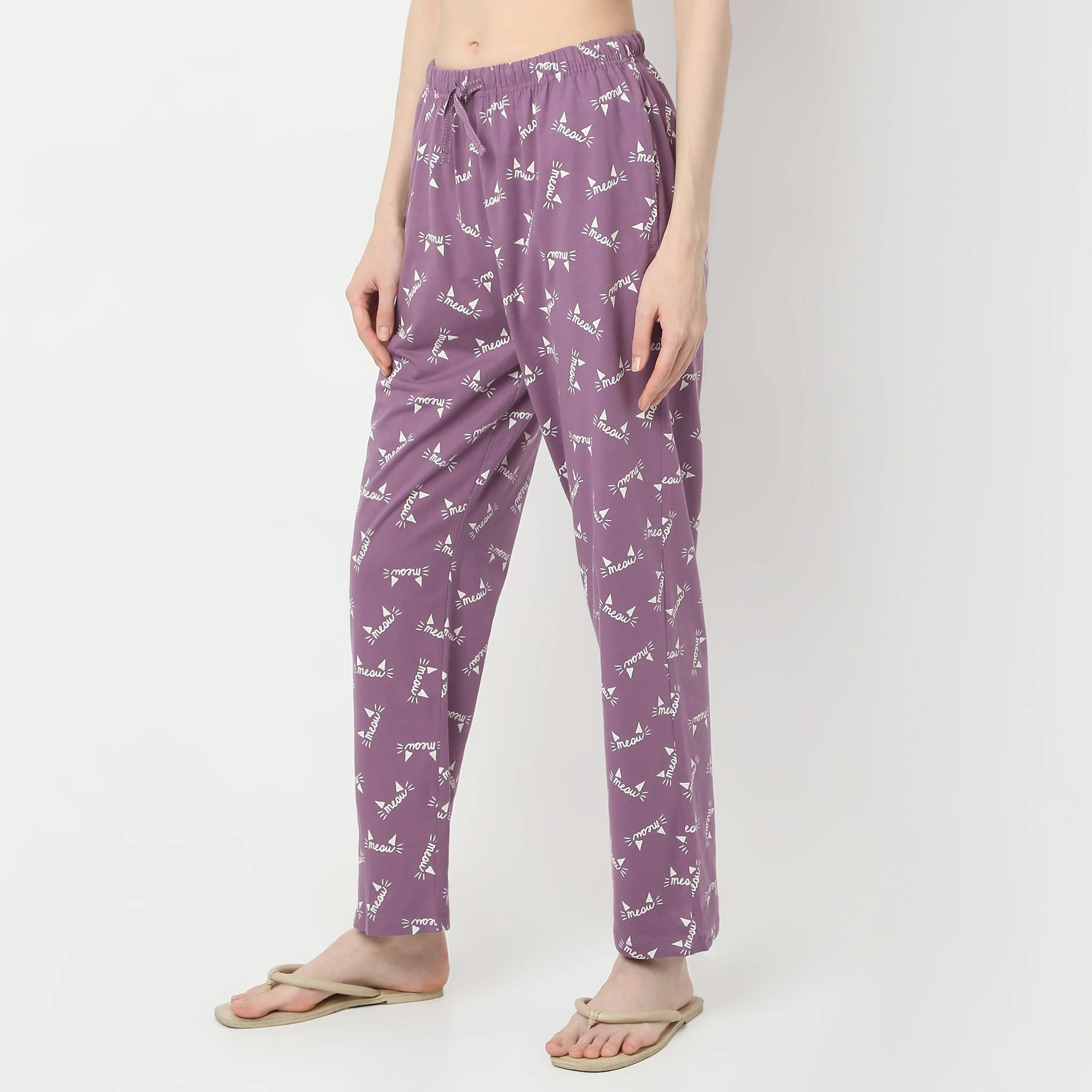 Printed Full Length Straight Animal Core Lounge Pyjamas - Image 5