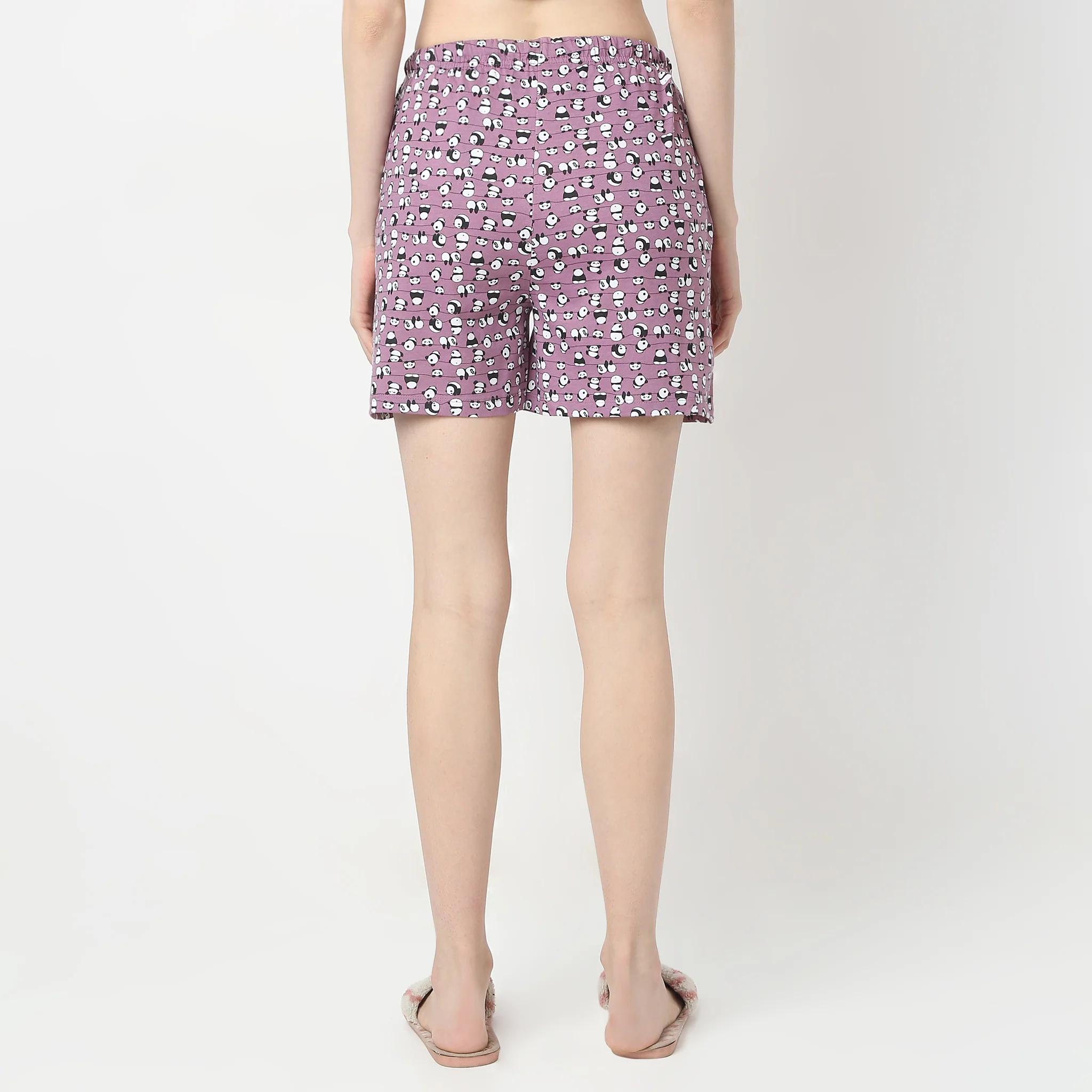 Printed Straight Animal Core Mid Rise Lounge Shorts - Image 3