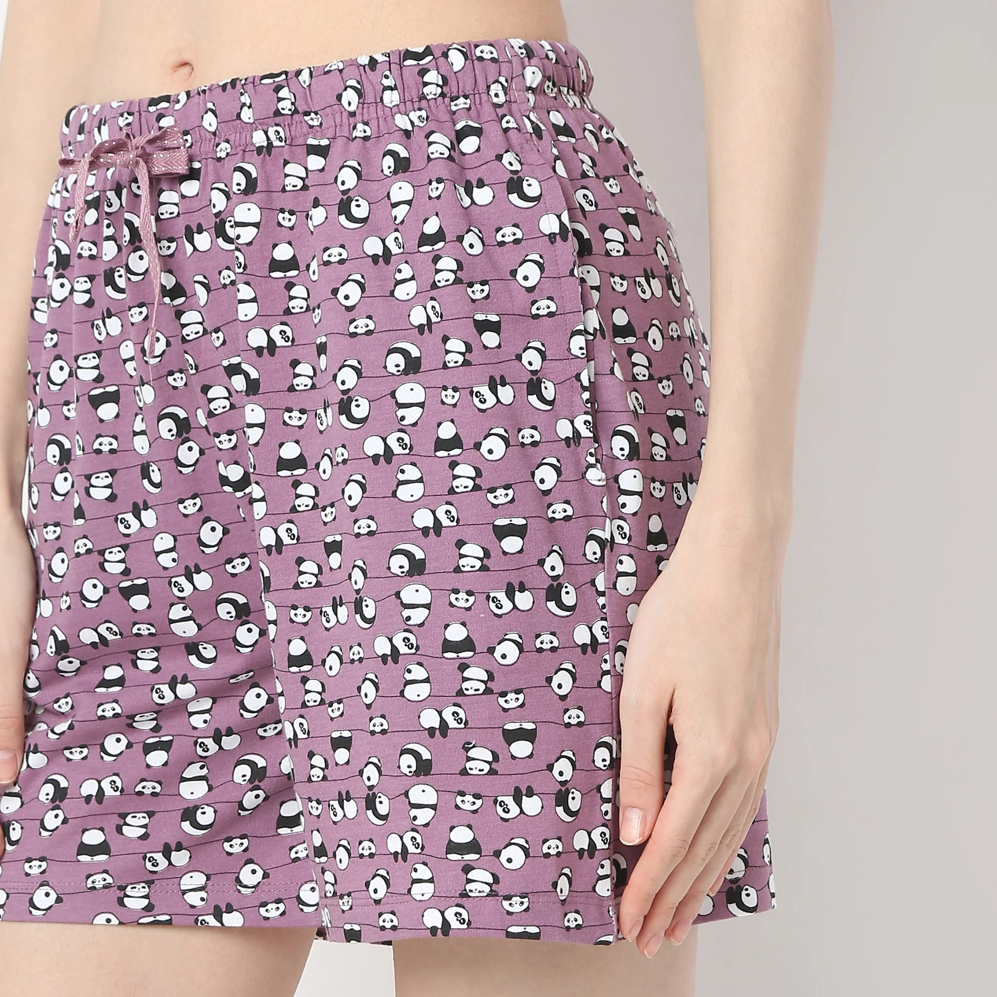 Printed Straight Animal Core Mid Rise Lounge Shorts - Image 4