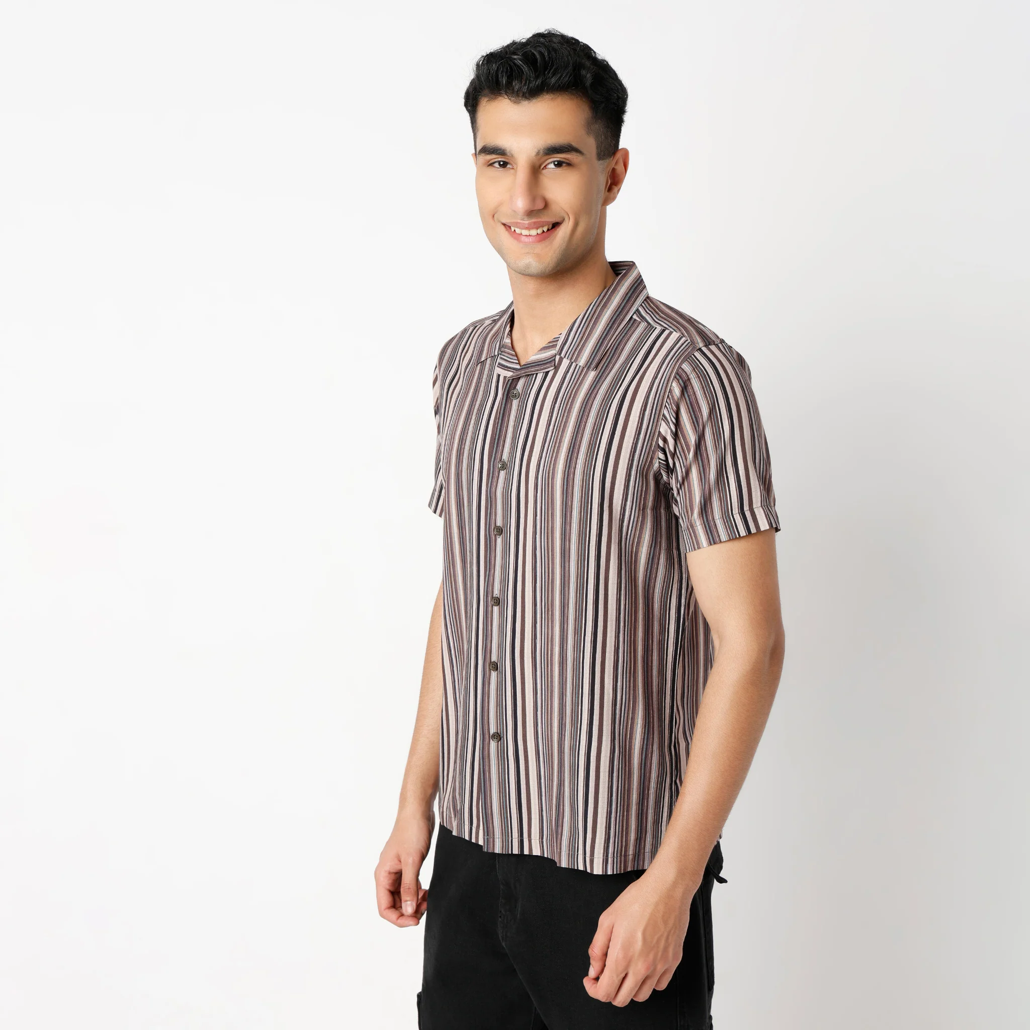 Printed Camp Collar Retreat Half Sleeve Shirt - Image 4
