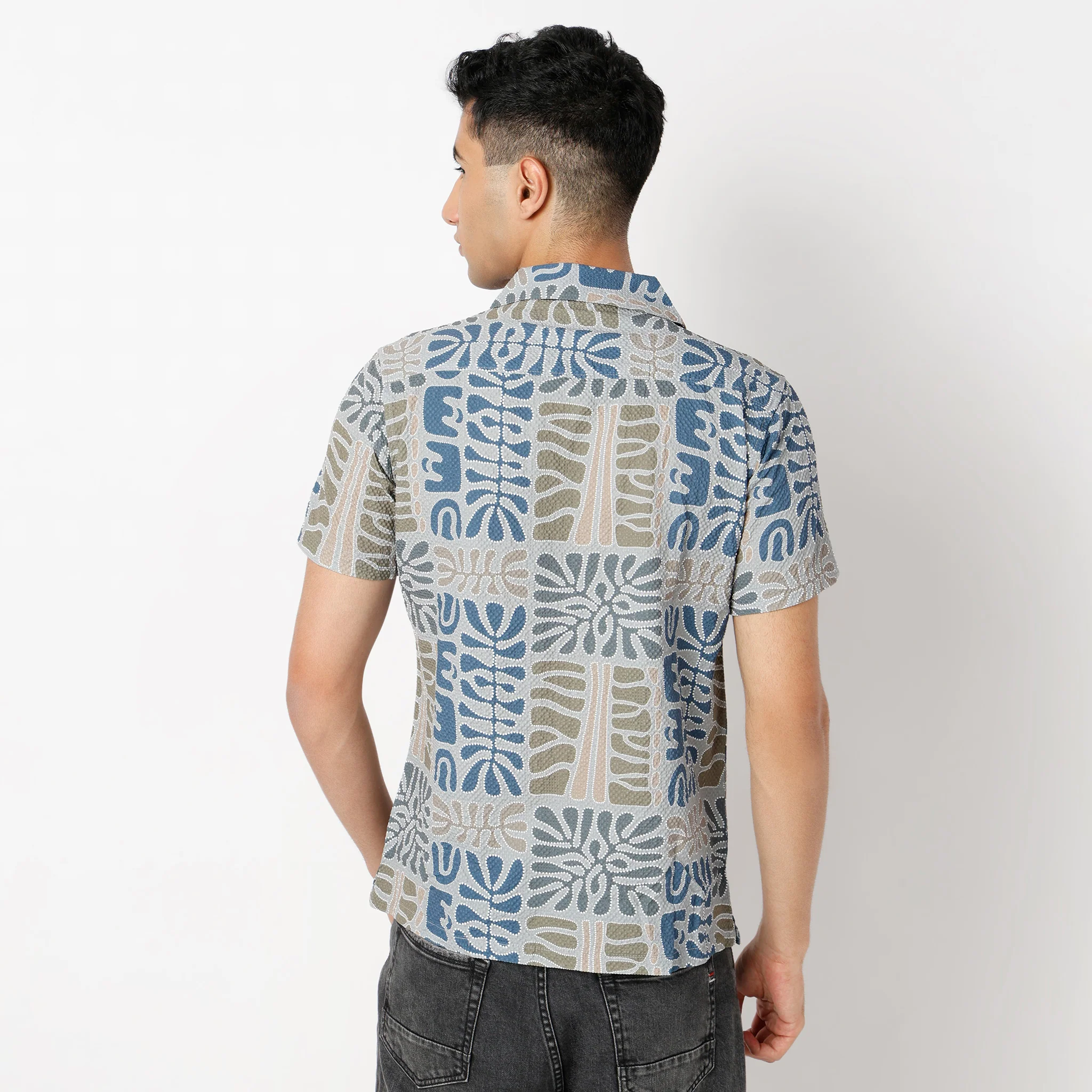 Retreatᵉˣ Printed Camp Collar Half Sleeve Shirt - Image 3