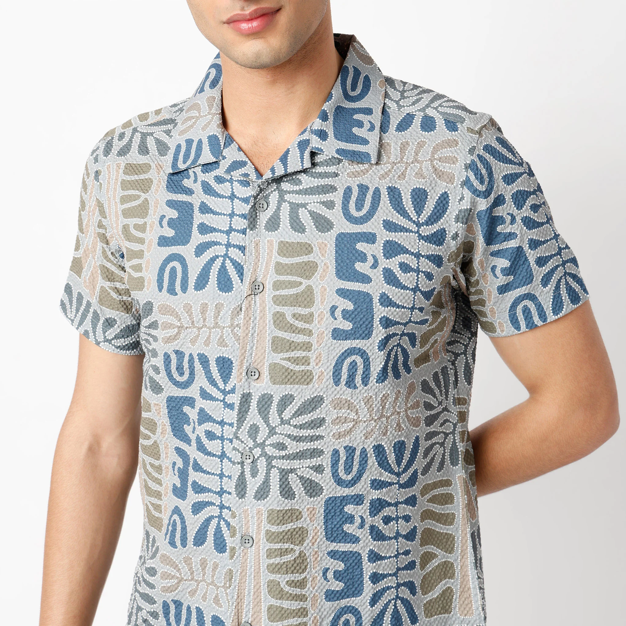 Retreatᵉˣ Printed Camp Collar Half Sleeve Shirt - Image 4