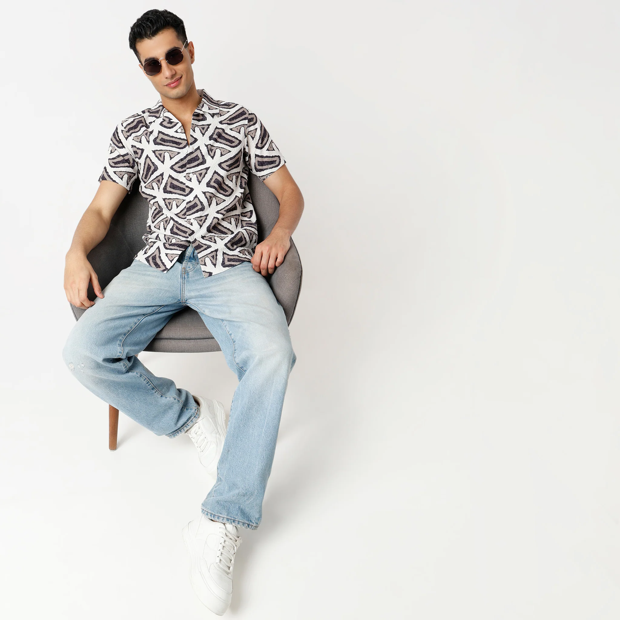 Retreatᵉˣ Printed Camp Collar Half Sleeve Shirt - Image 6
