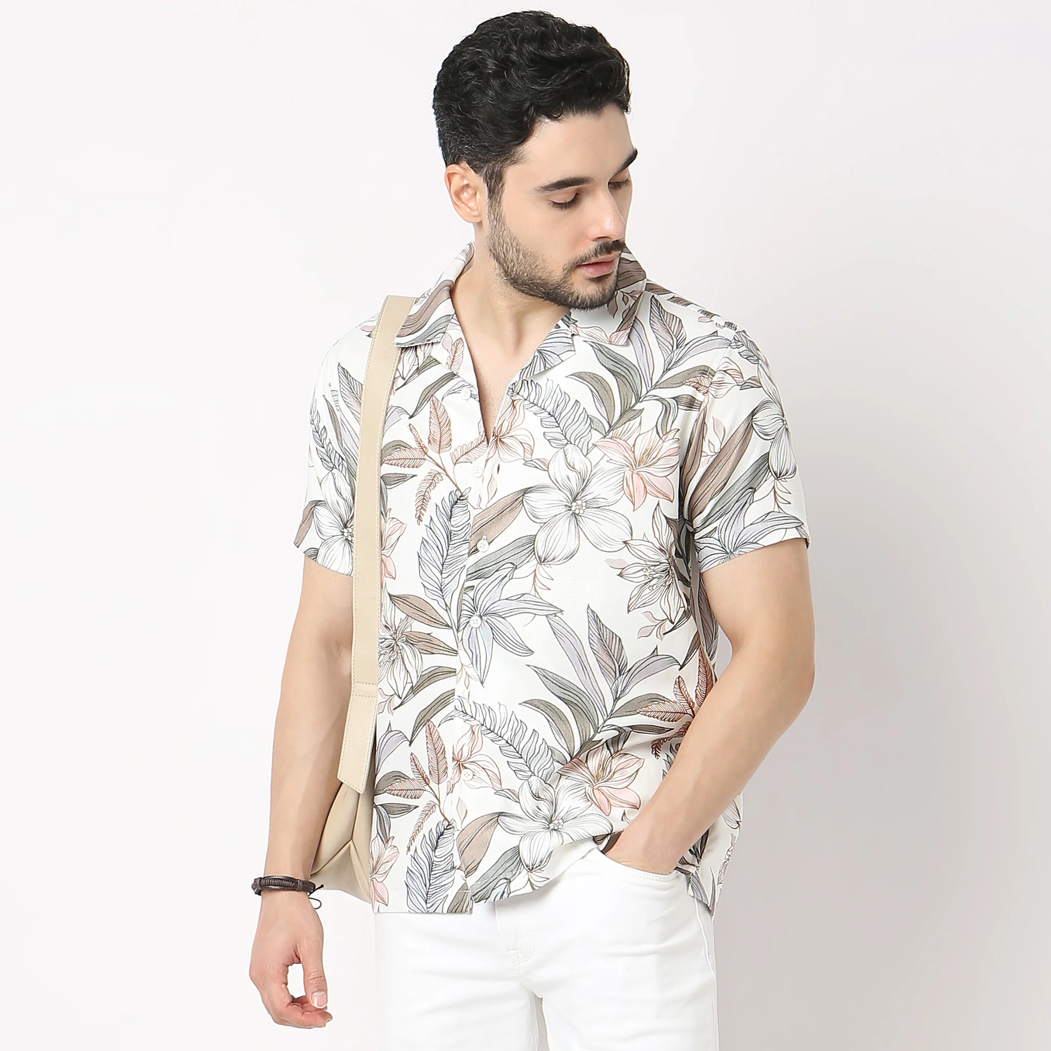 Retreat™ Shirts - Core Slub Printed Pattern Rich Fabric - Trendy Cuban Collar - Regular Fit Shirt - Image 7