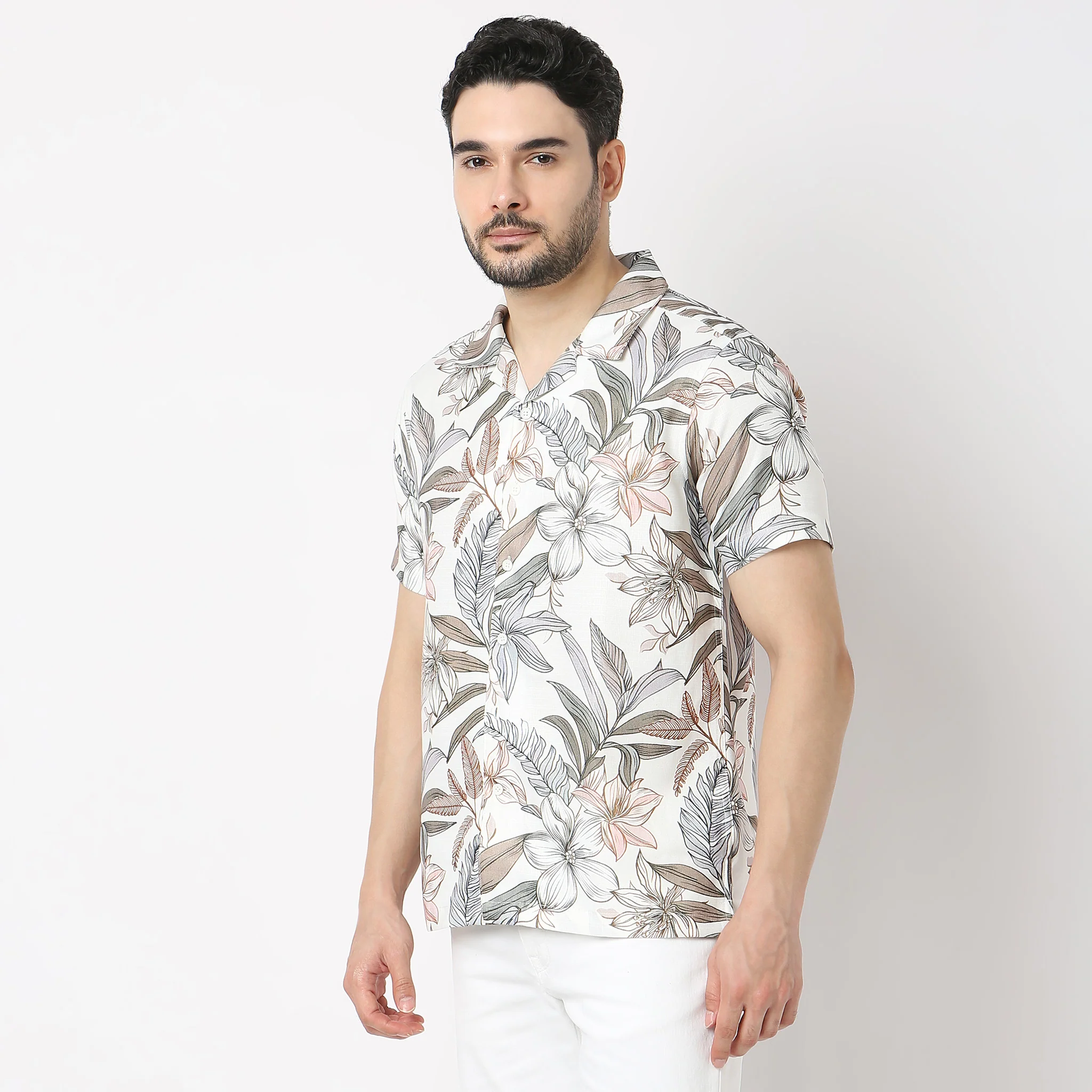 Retreat™ Shirts - Core Slub Printed Pattern Rich Fabric - Trendy Cuban Collar - Regular Fit Shirt - Image 9