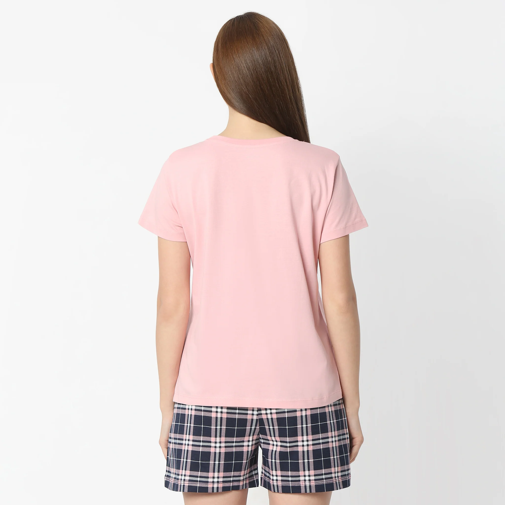 Printed Round Neck Short Sleeve Lounge T-Shirt - Image 3