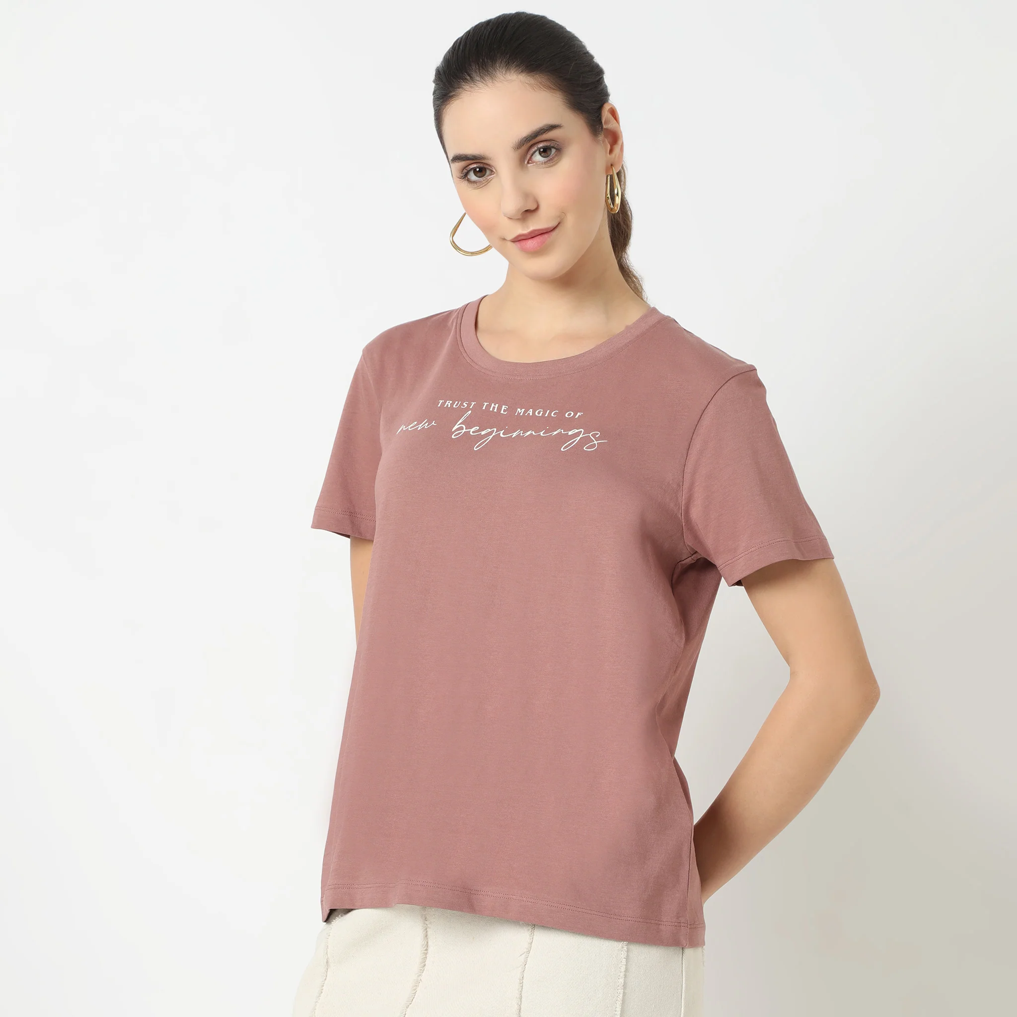 Printed Short Sleeve Round Neck T-Shirt - Image 5