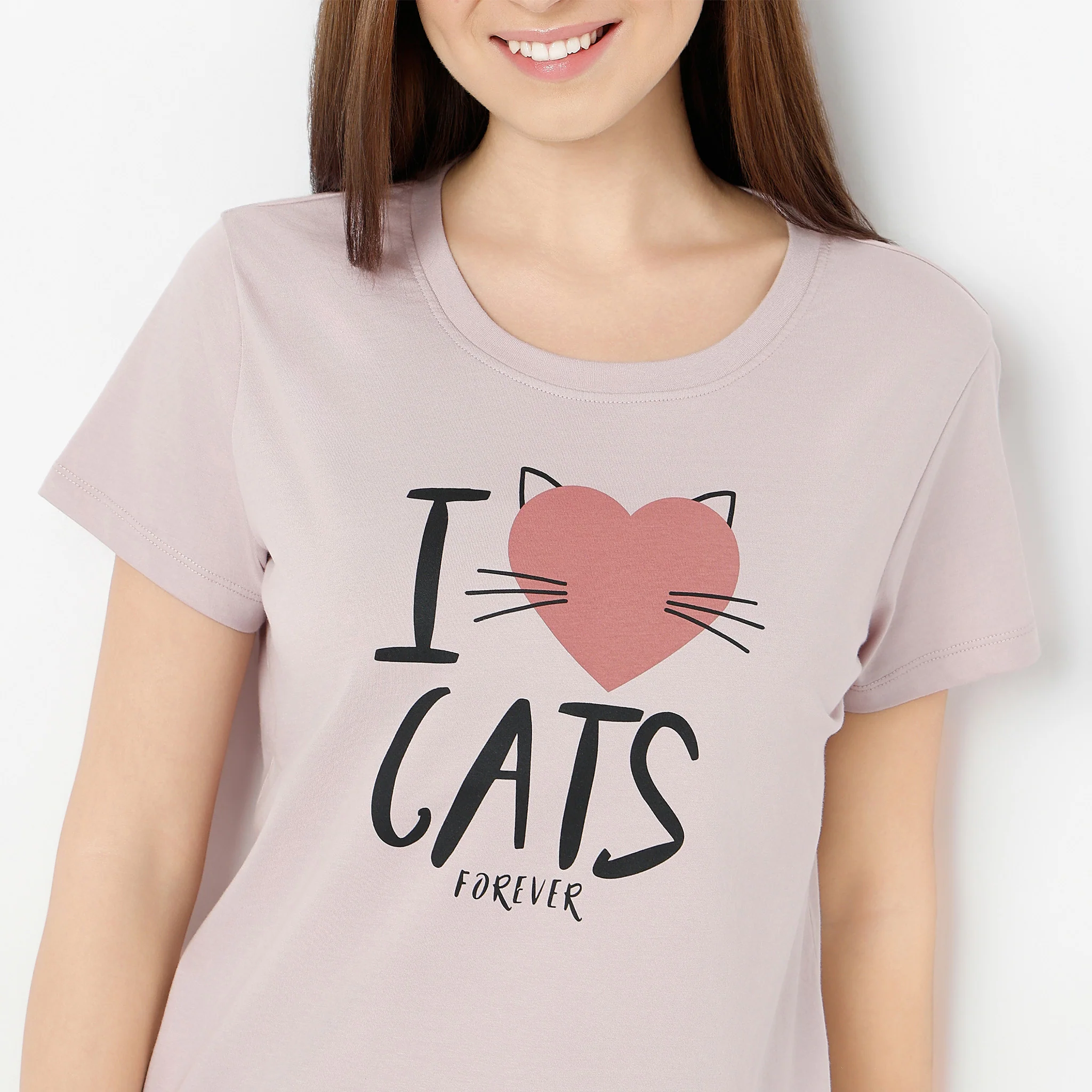 Crew Neck Short Sleeve Printed Lounge T-Shirt - Image 4