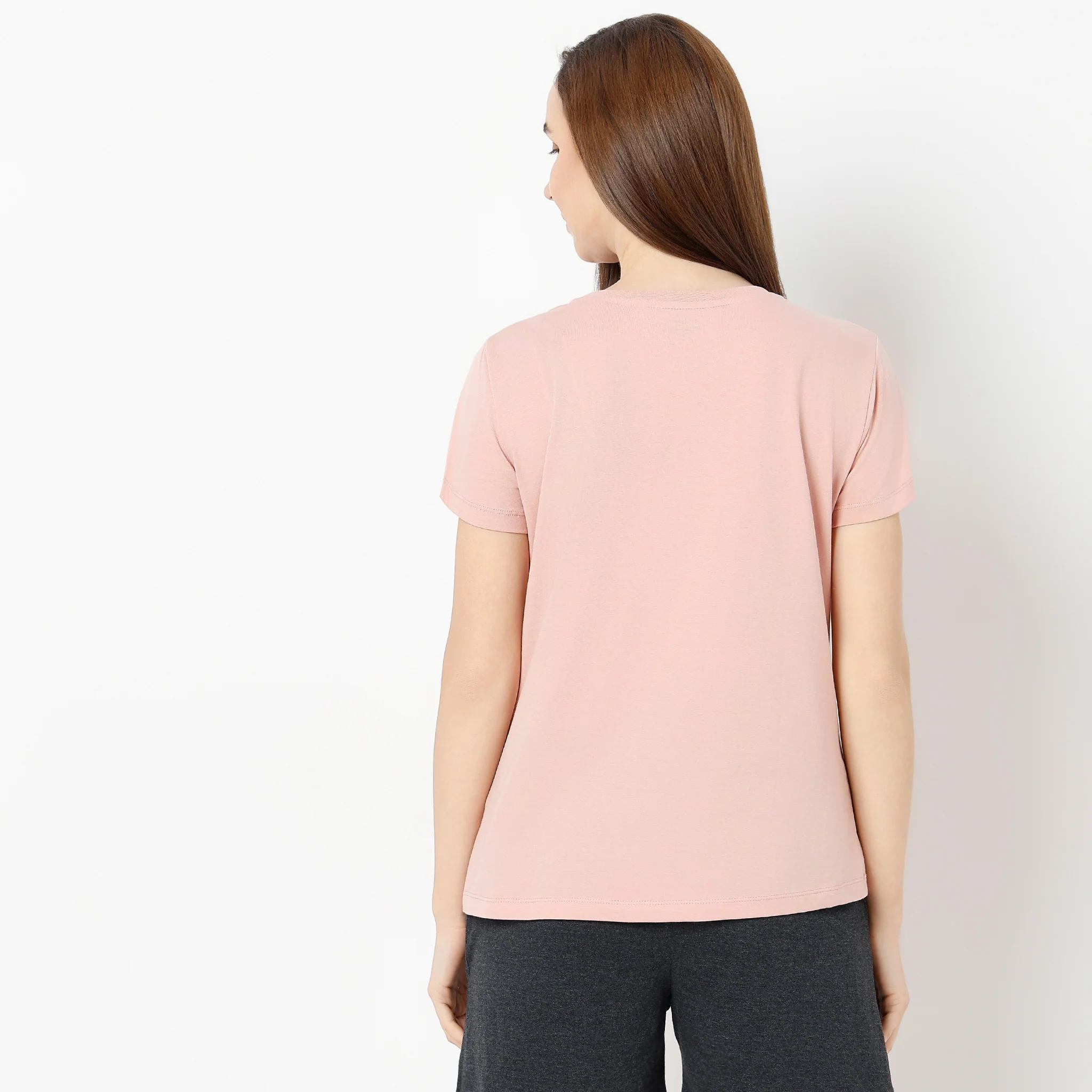 Crew Neck Short Sleeve Printed Lounge T-Shirt - Image 3