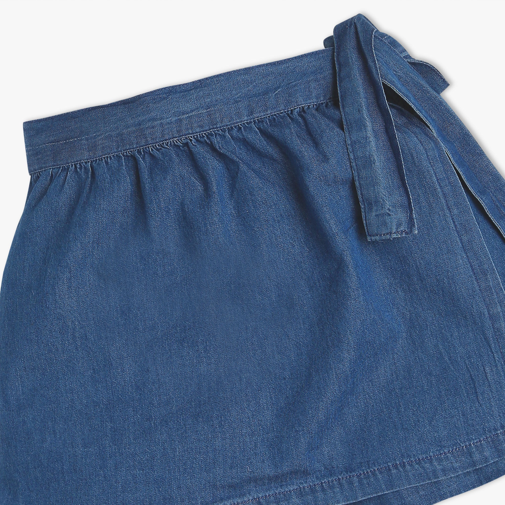 Girls Above Knee Solid Denim Skort - Image 3
