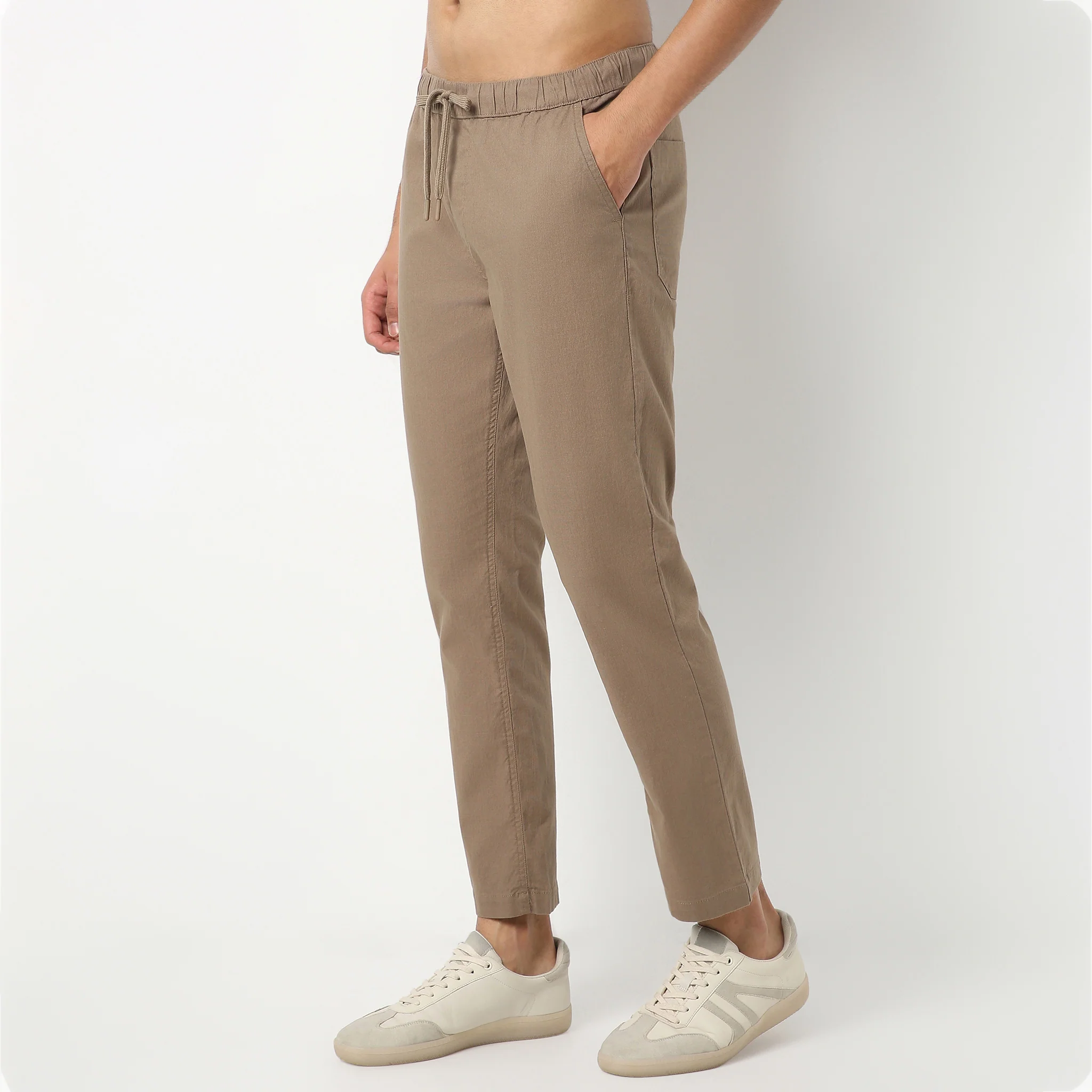 Retreatersᵉˣ - Ankle Length Lounge Pants Solid Structure Fabric - Image 10