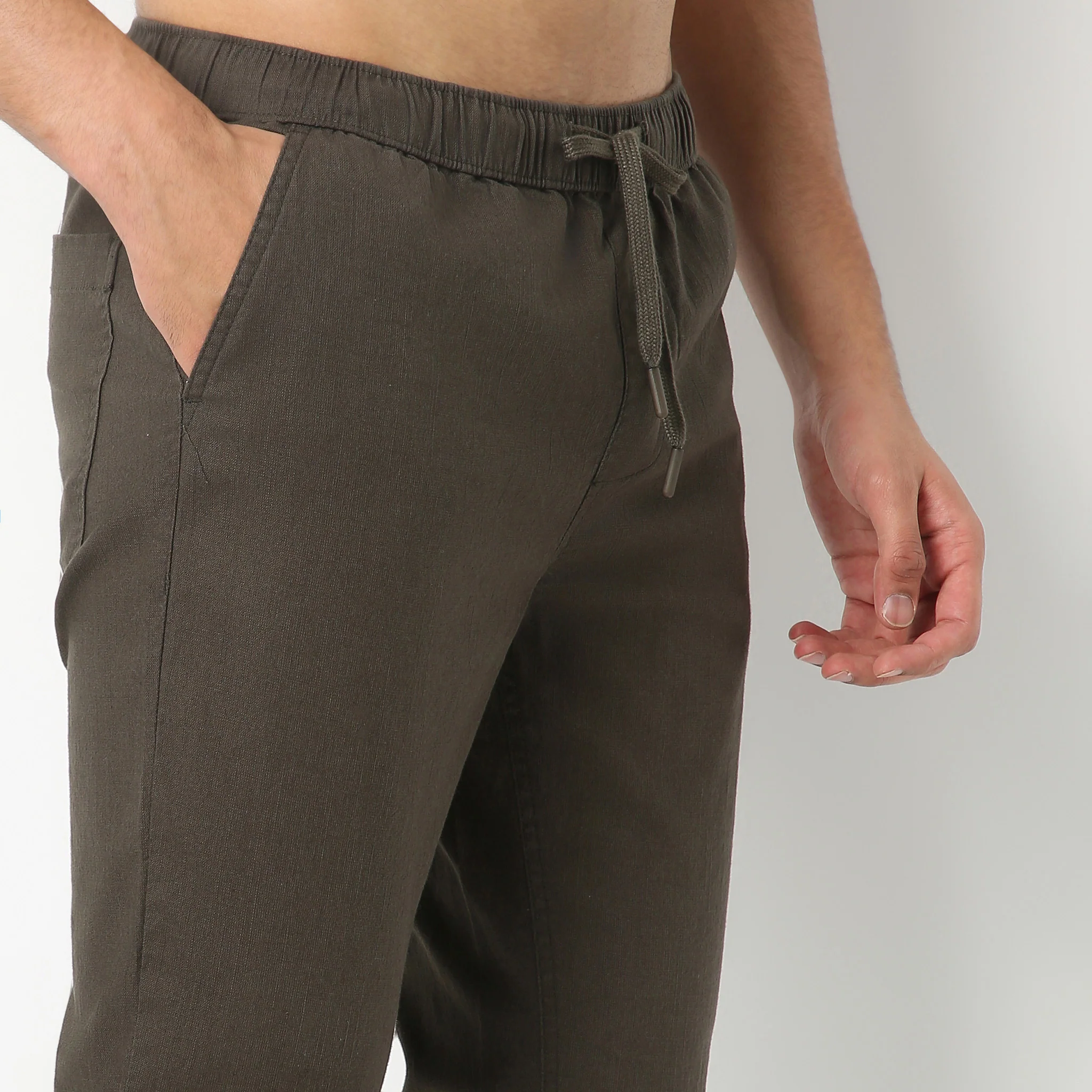 Retreatersᵉˣ - Ankle Length Lounge Pants Solid Structure Fabric - Image 14