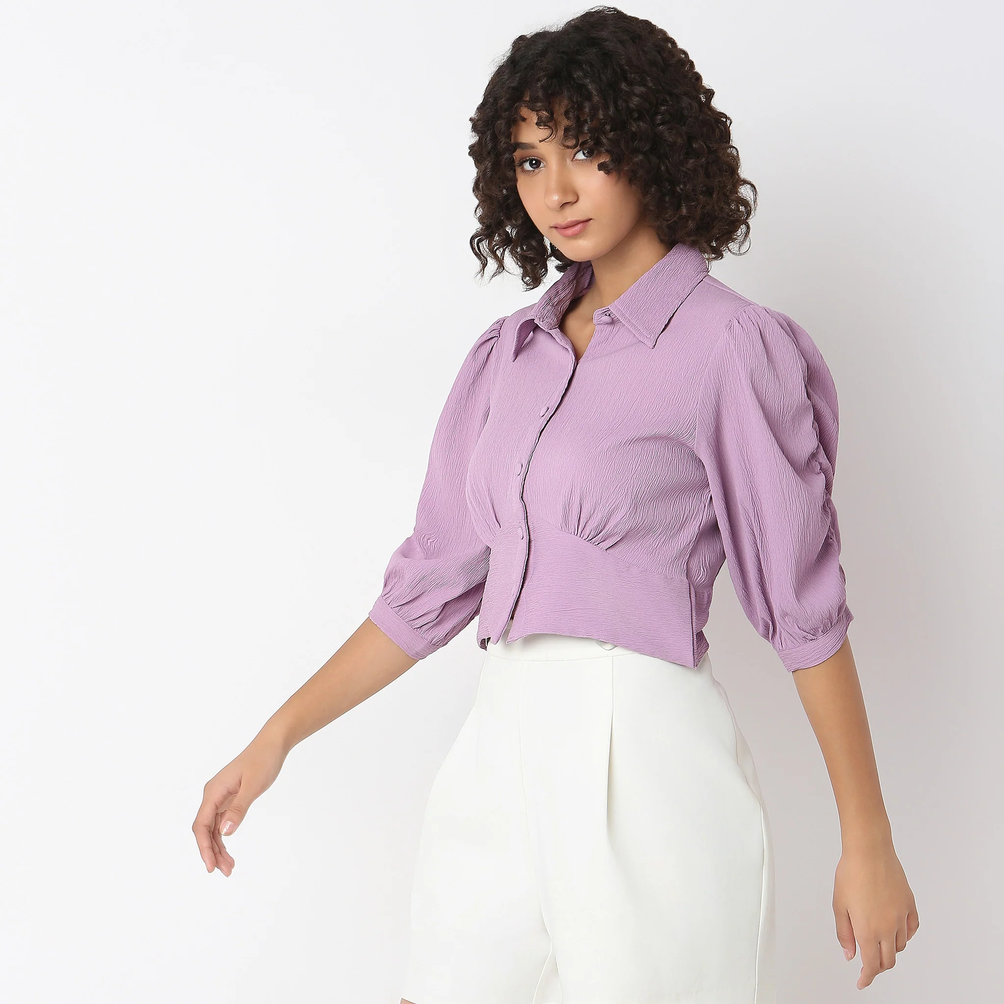 Regular Fit Solid Crop Top - Image 5