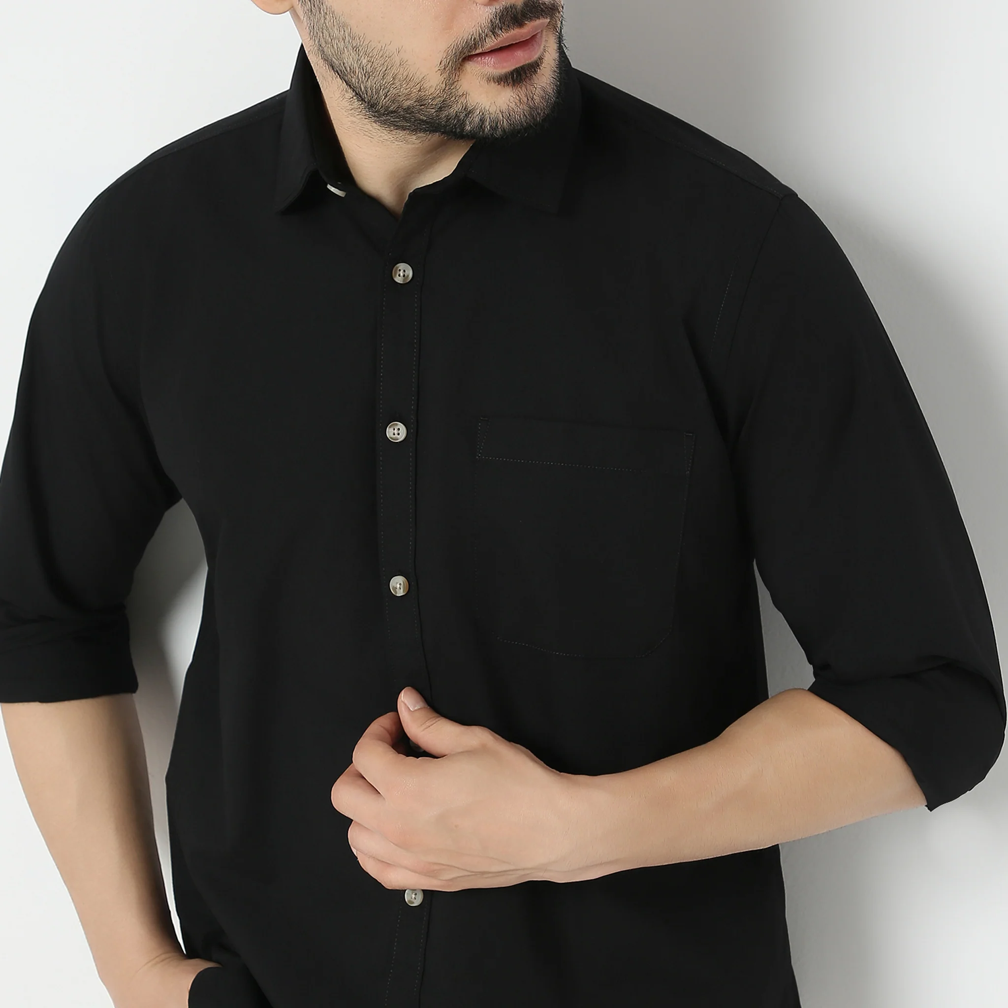 Elemental™ Shirt - Easy Care Smart Solid Casual - Full Sleeves Regular Fit - Image 4