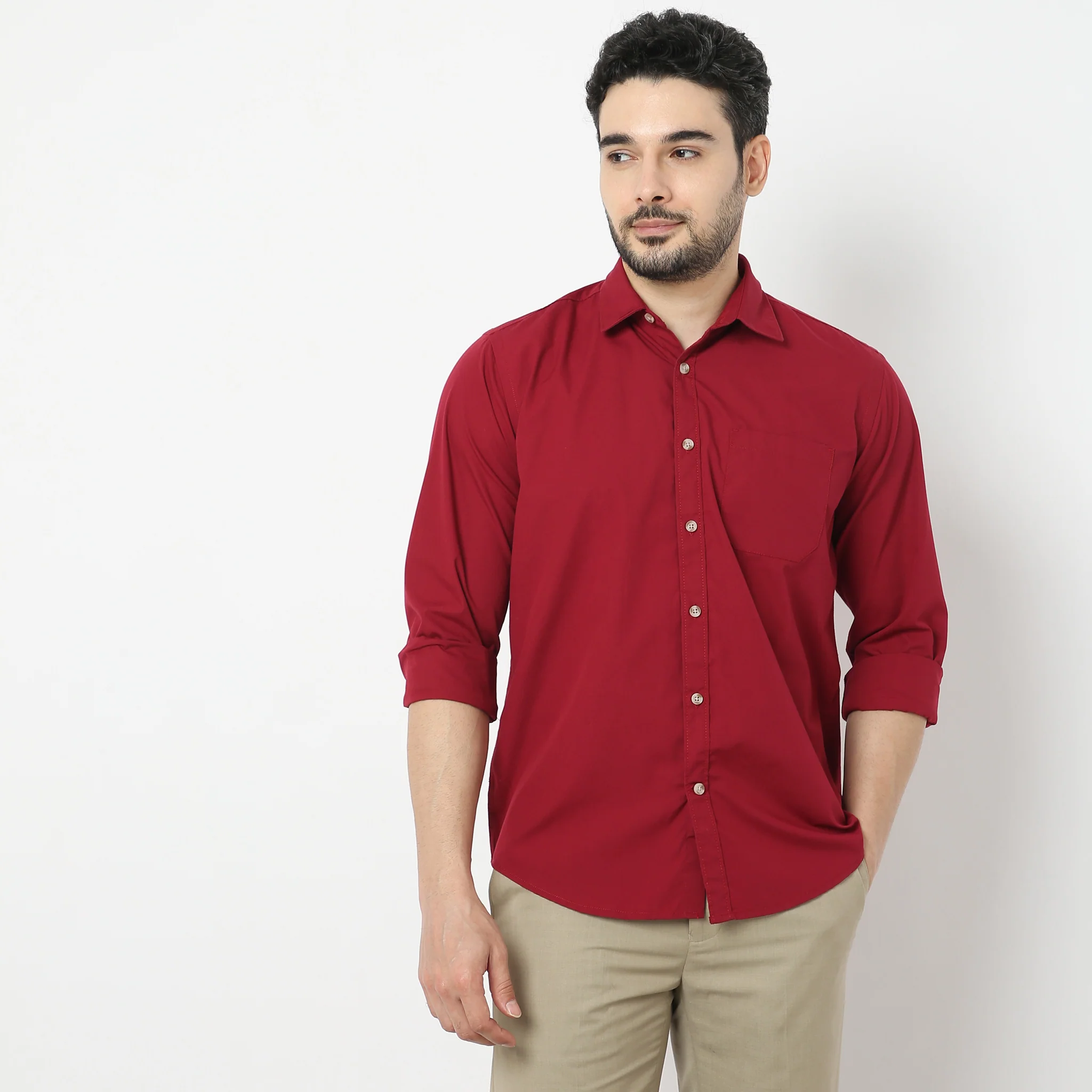 Elemental™ Shirt - Easy Care Smart Solid Casual - Full Sleeves Regular Fit - Image 7
