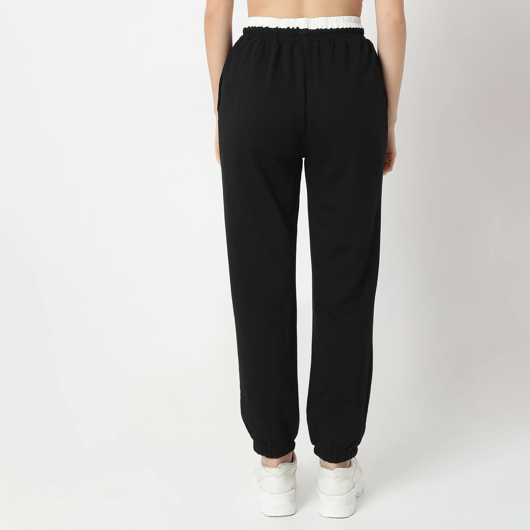 Full Length High Rise Solid Jogger With Pocket - Image 3