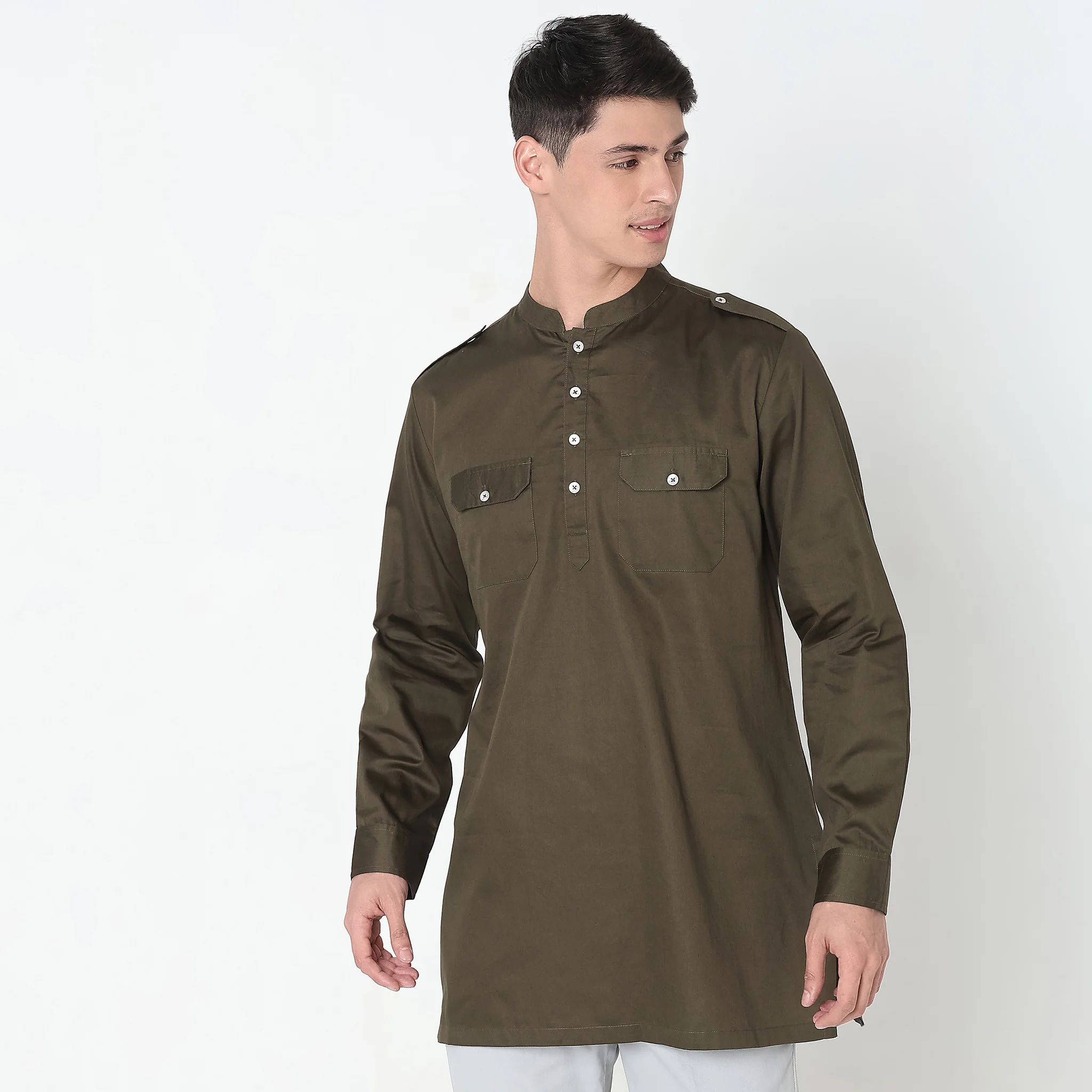 Regular Fit Solid Kurta - Image 10