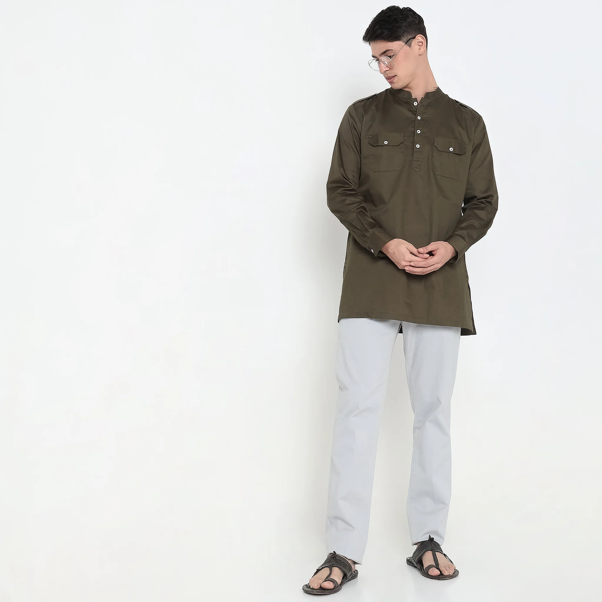 Regular Fit Solid Kurta - Image 6