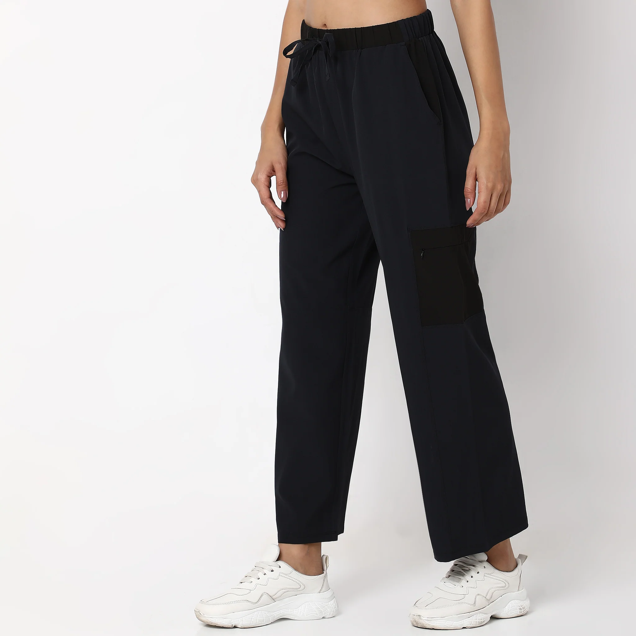 Regular Fit Solid Mid Rise Joggers - Image 5