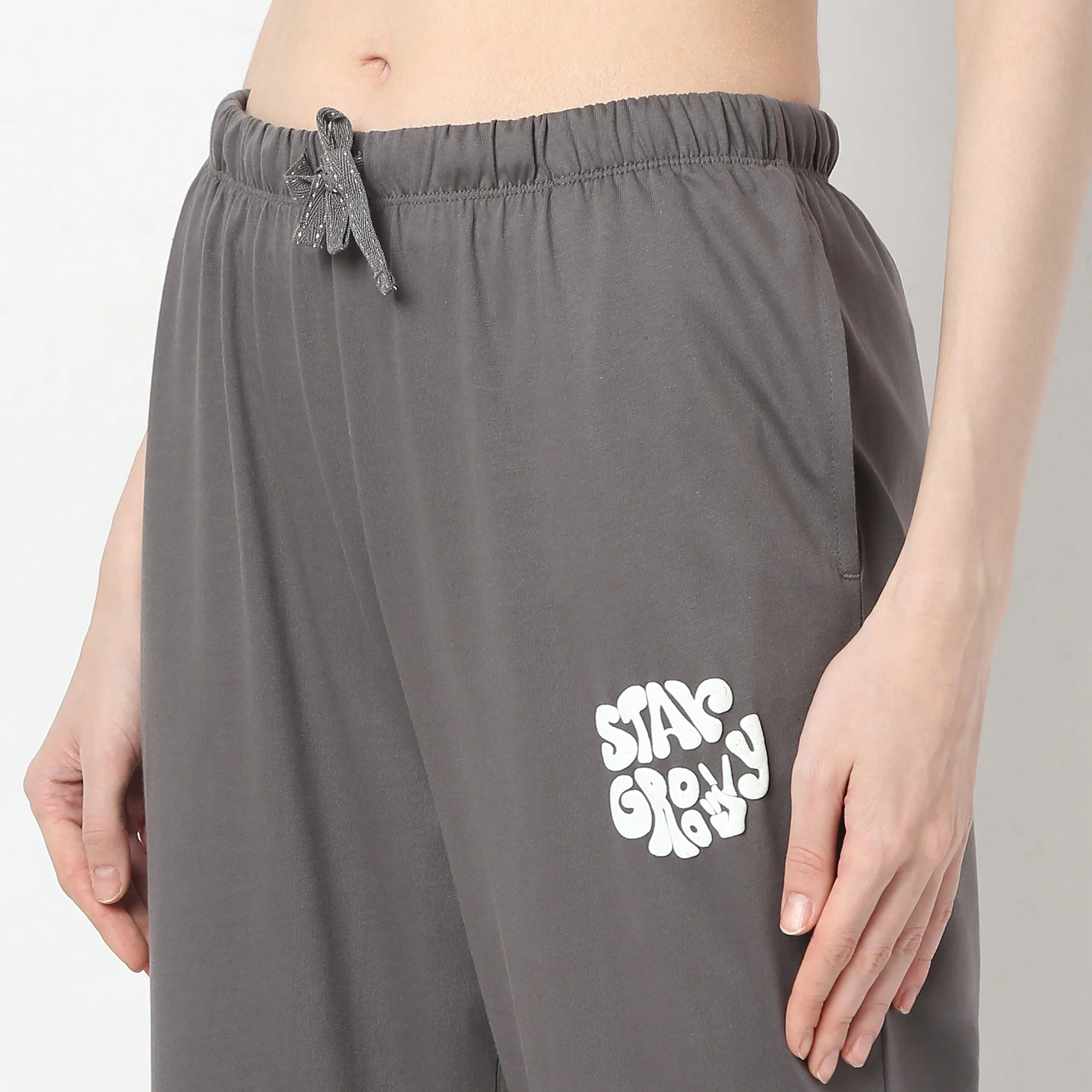 Solid Full Length Core Pyjama Mid Rise Lounge Pyjamas - Image 4