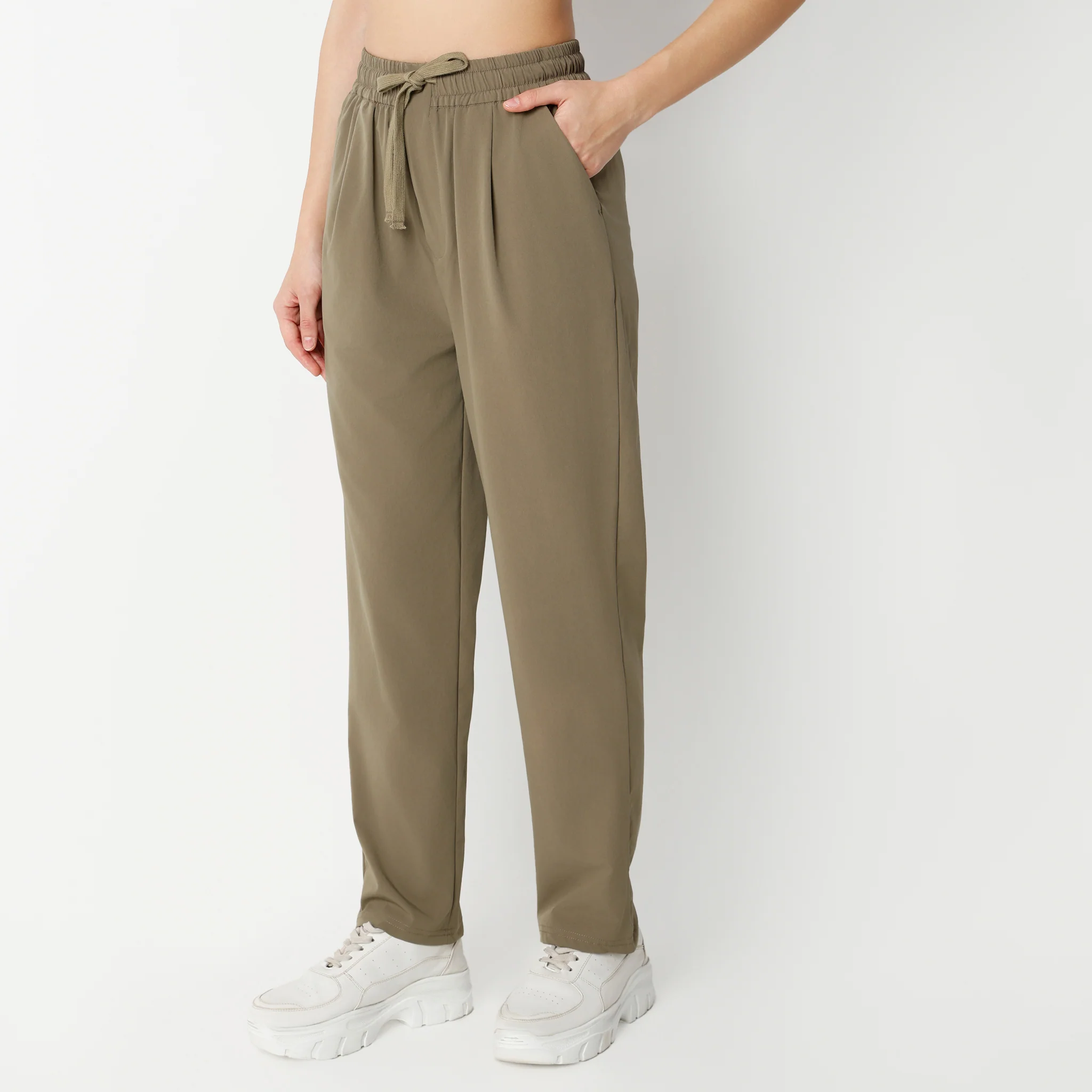 Solid Mid Rise Trousers - Image 5