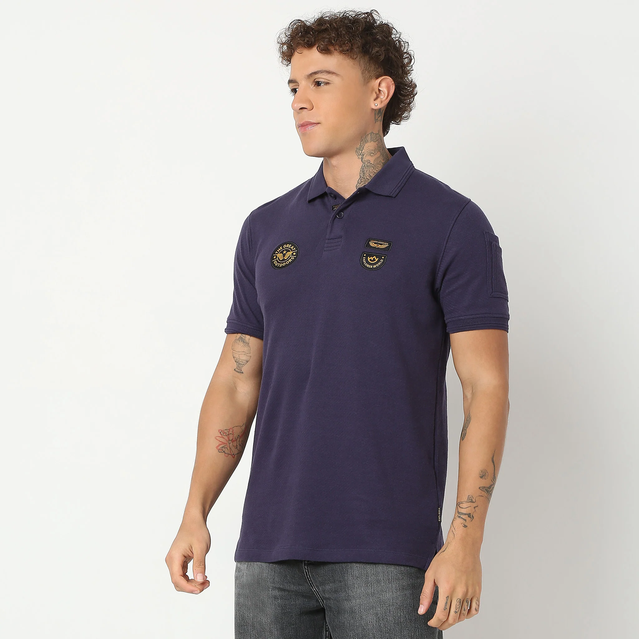 Militia Edition™ Cavillary Solid Polo T-Shirt With Sleeve Pocket and Especially Branded Badges - Image 10