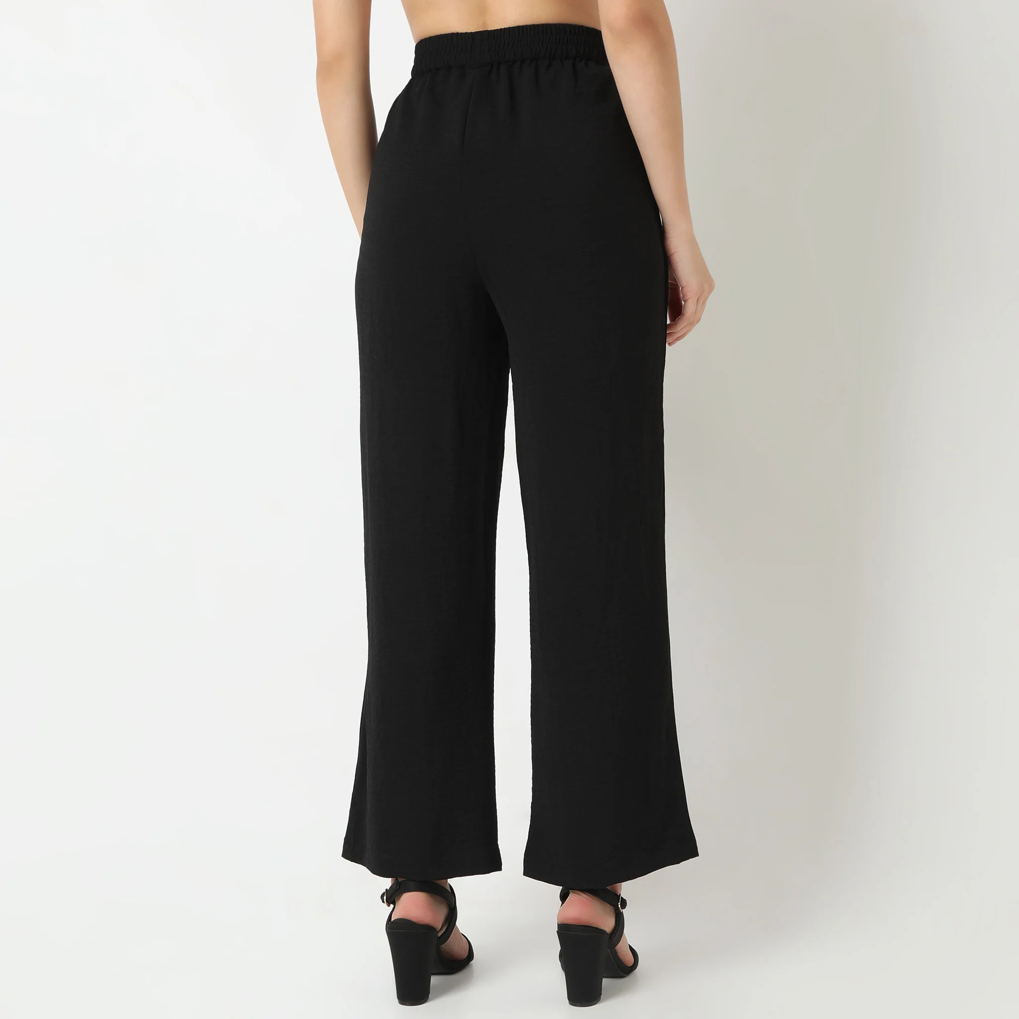 Textured Straight High Rise Palazzos - Image 3