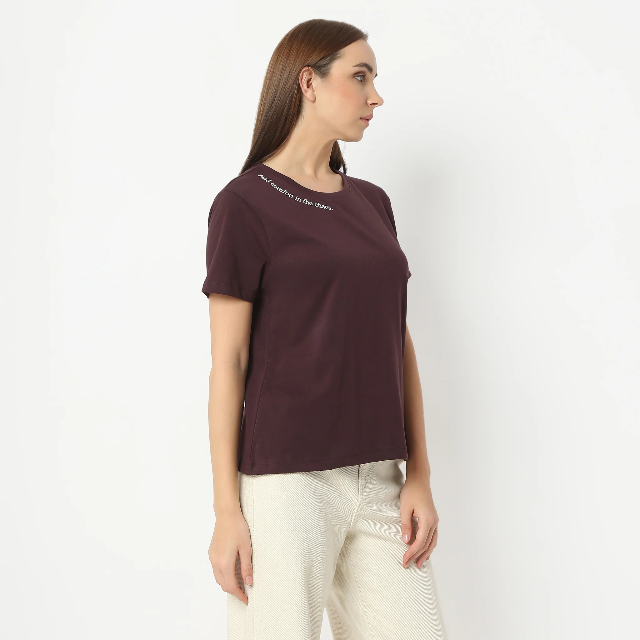 Solid Round Neck Short Sleeve T-Shirt - Image 5