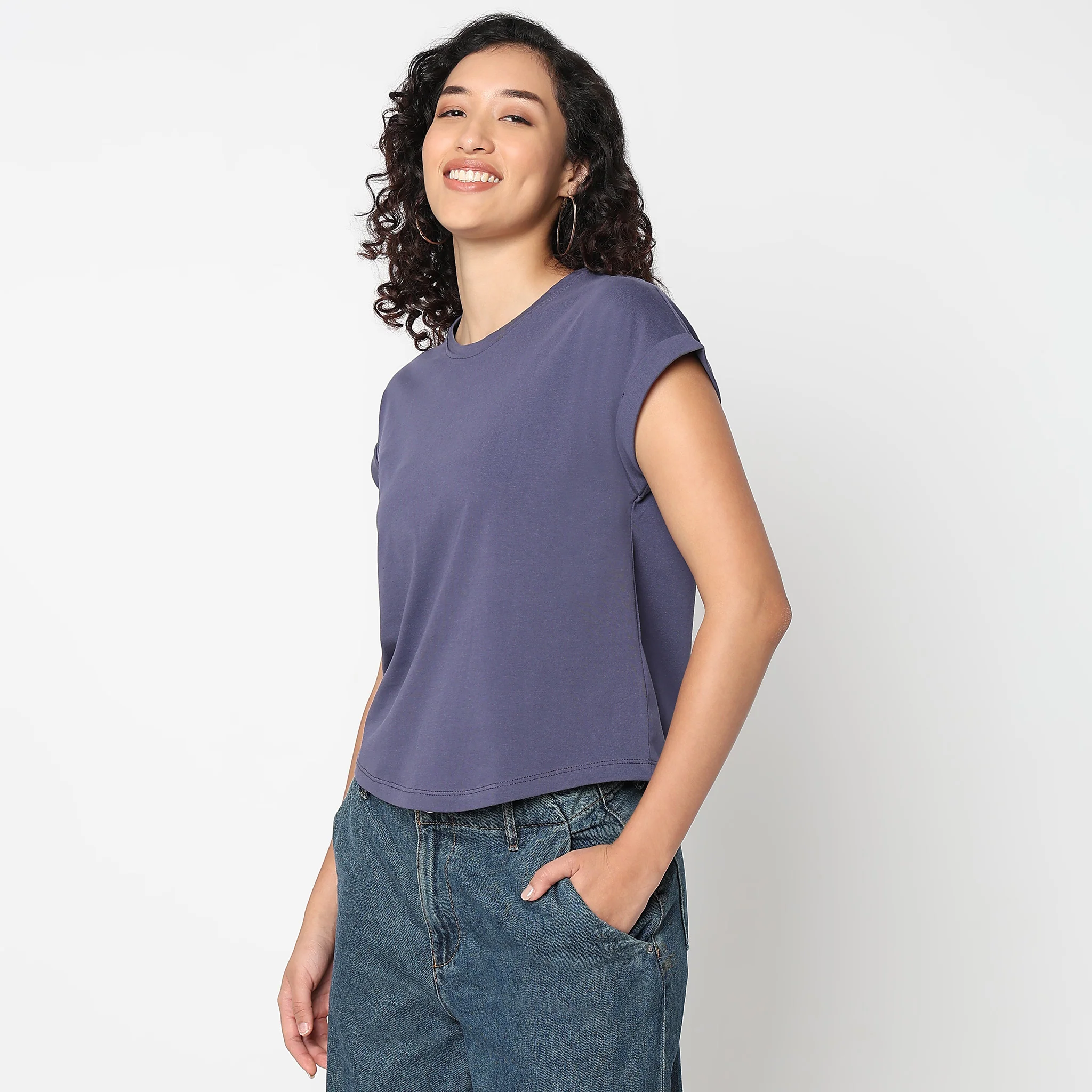 Airdry Fabric Round Neck Short Sleeve Solid Performance T-Shirt - Image 10