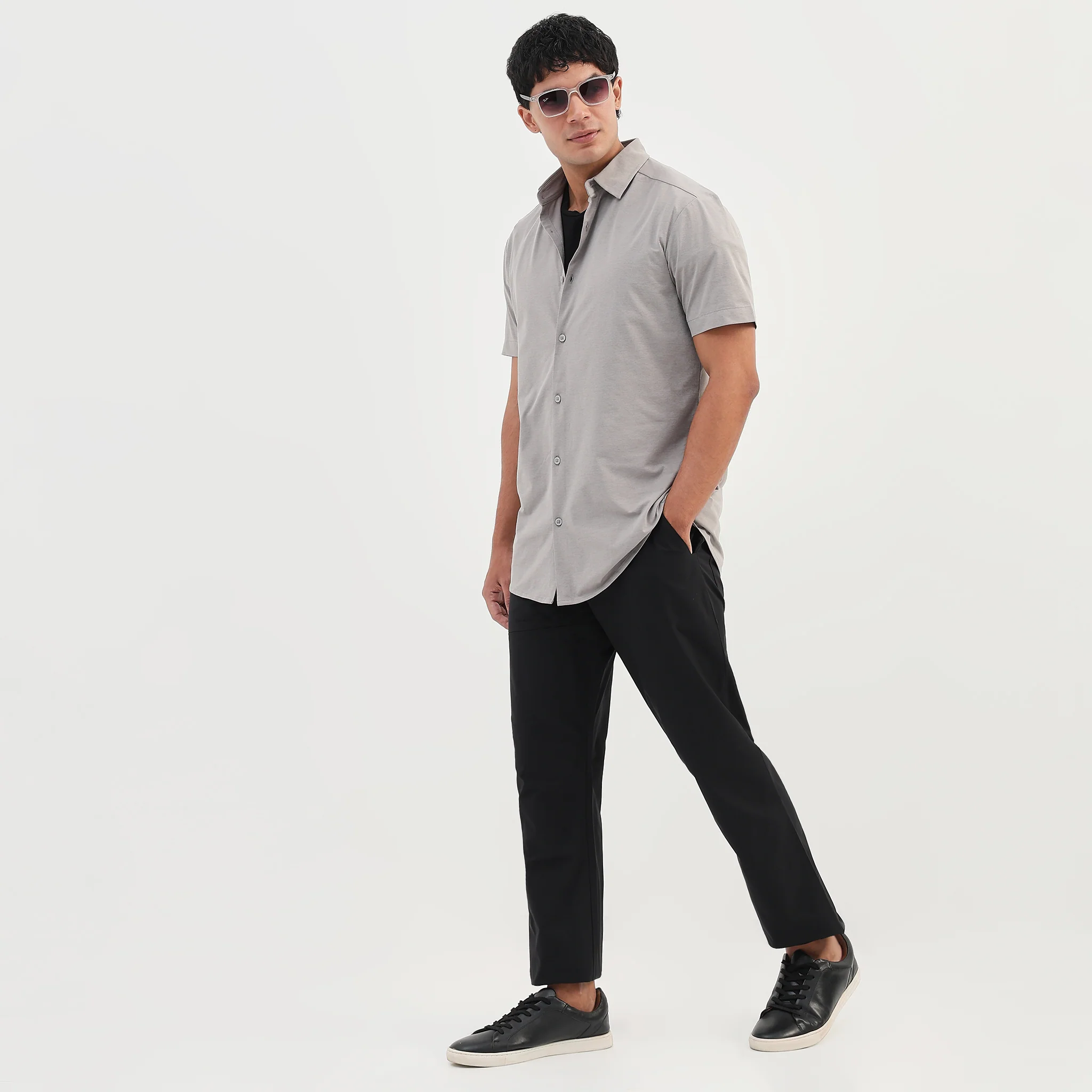 Travelator™ 2025 Shirt - 4-Way Ultra Stretch Slim Fit Wash & Wear - "Zero Top Stitch" - Saville Row Finish Half Sleeves-Made For Travel - Image 11